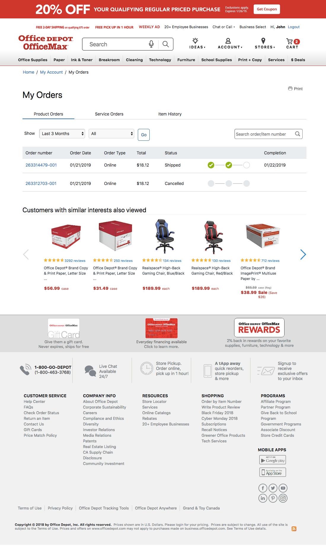 Office Depot’s Orders Overview 54 of 80 Orders Overview Examples