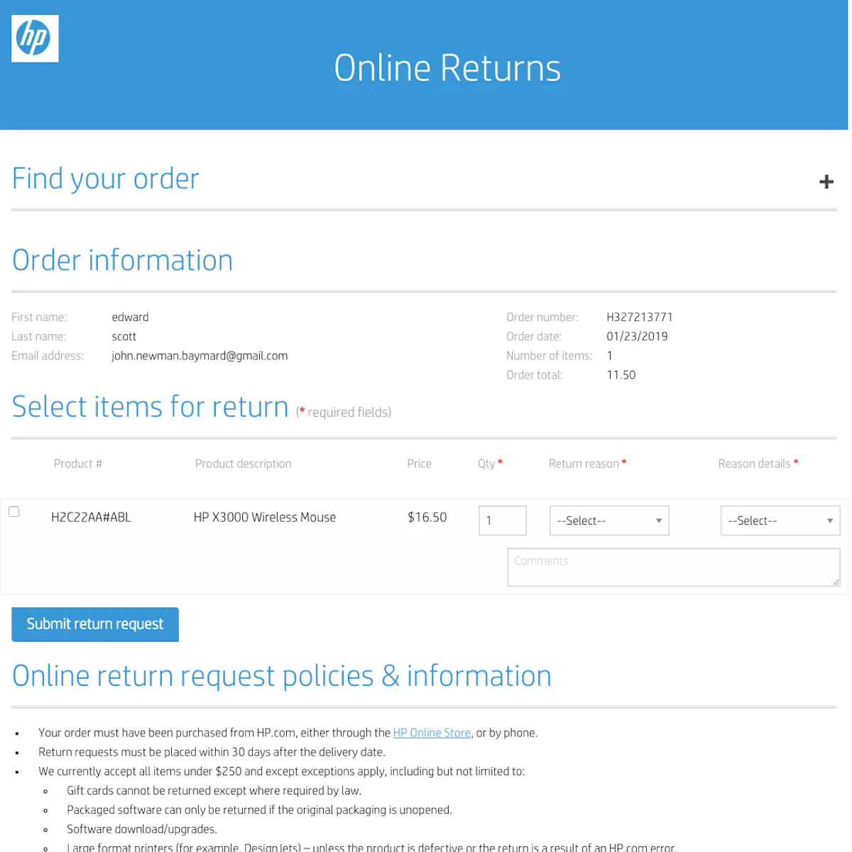 52 ‘Order Returns’ Design Examples – Baymard Institute