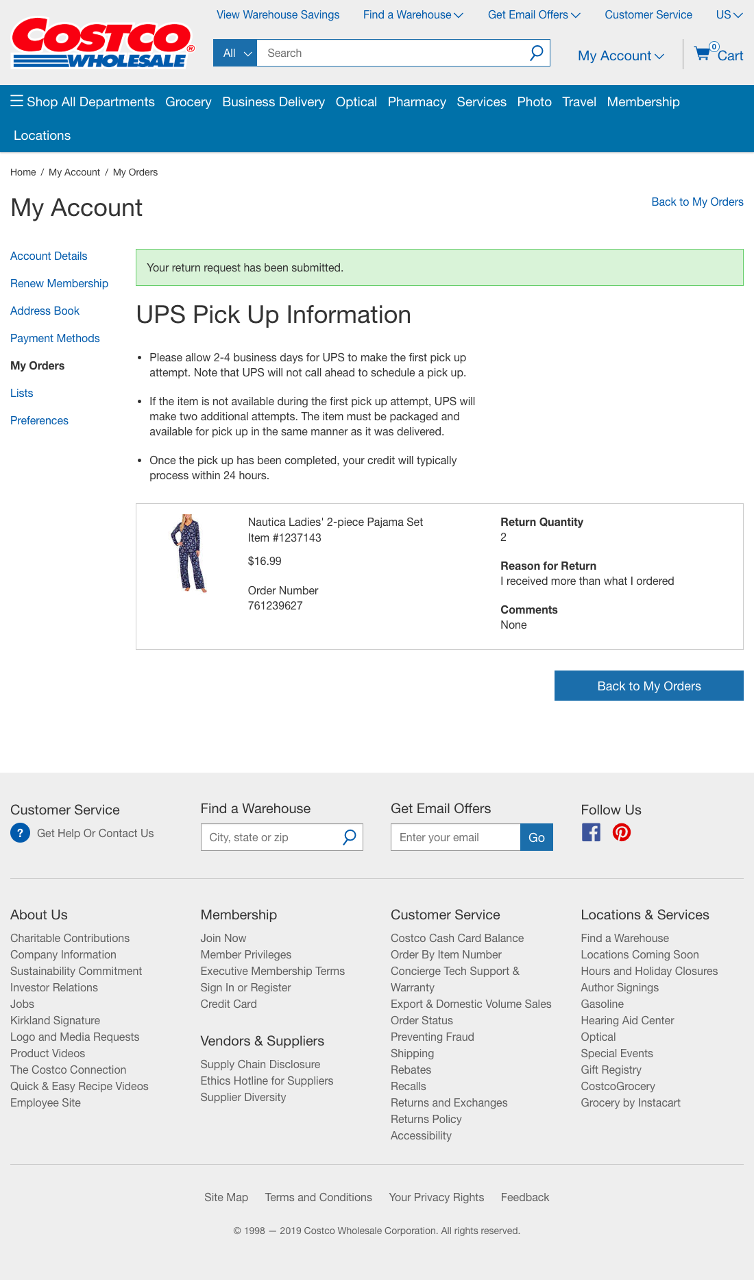 Costco’s Order Returns 103 of 130 Order Returns Examples Baymard