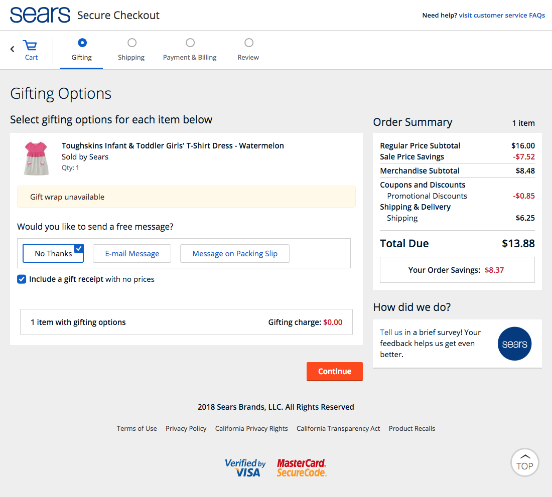 Desktop screenshot of Sears
