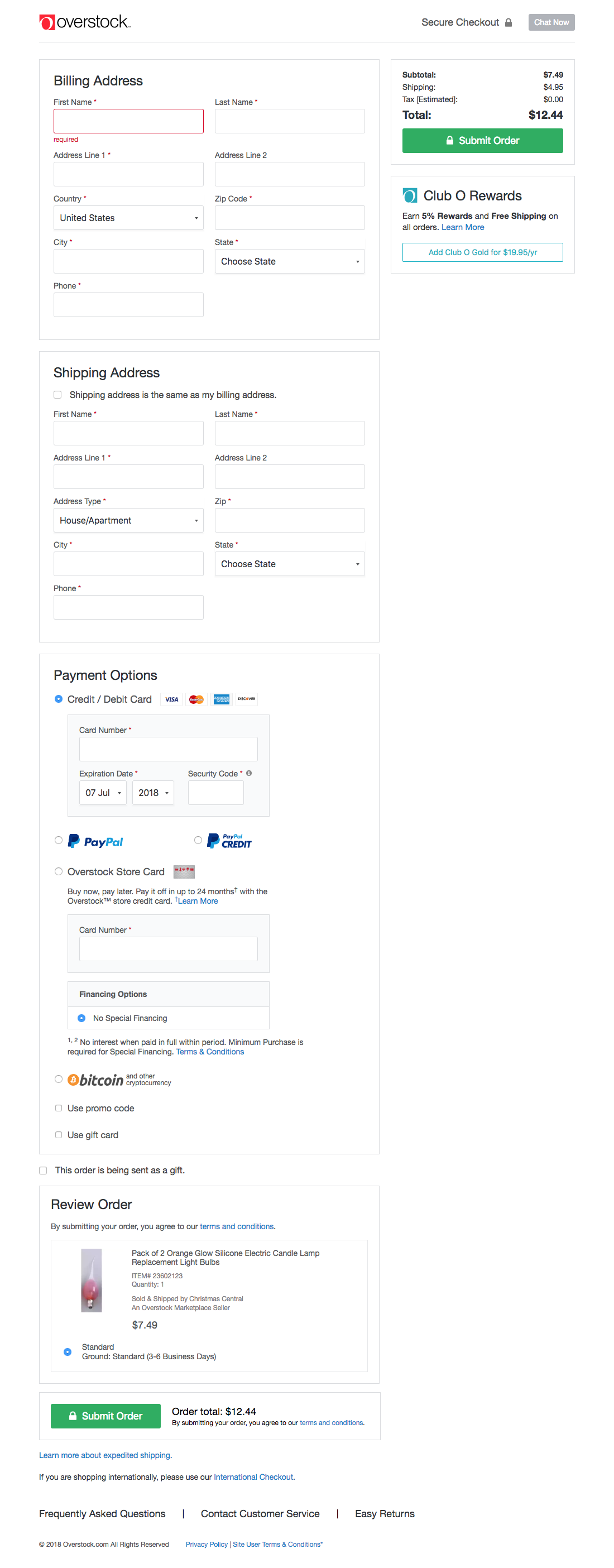 Overstock’s Billing Address 451 of 648 Billing Address Examples