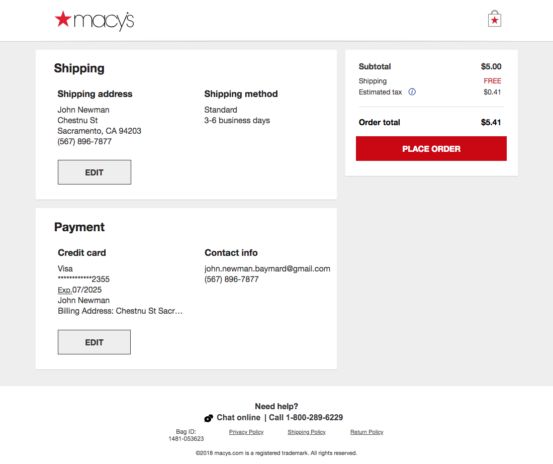 Desktop screenshot of Macy’s