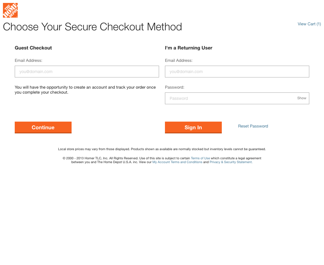 Desktop screenshot of Home Depot