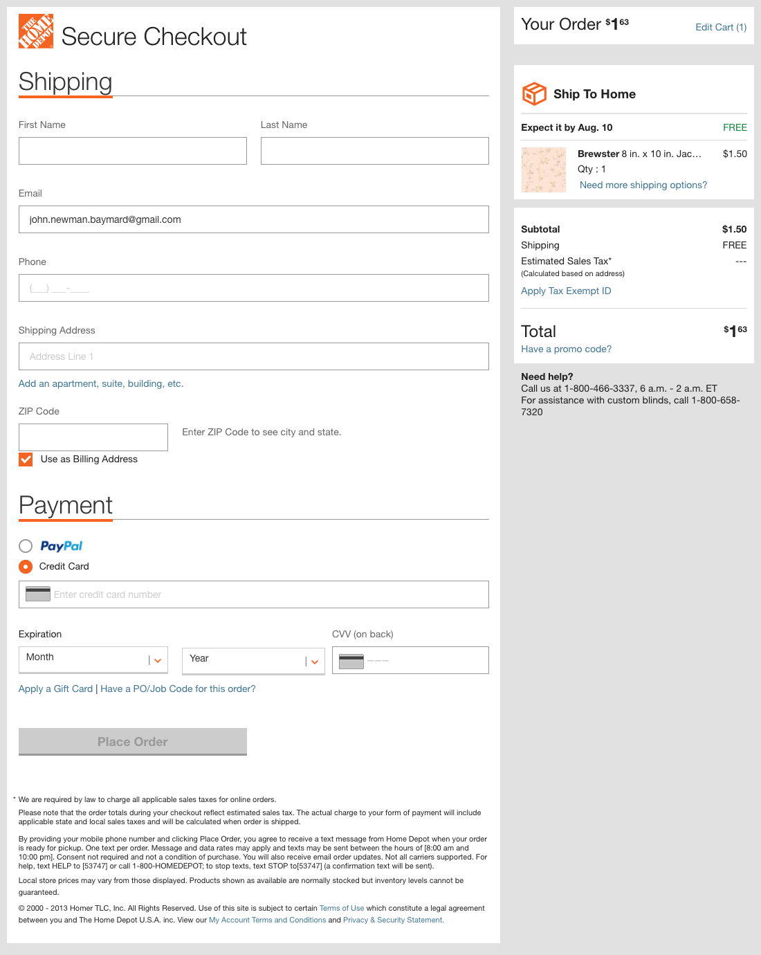 Desktop screenshot of Home Depot