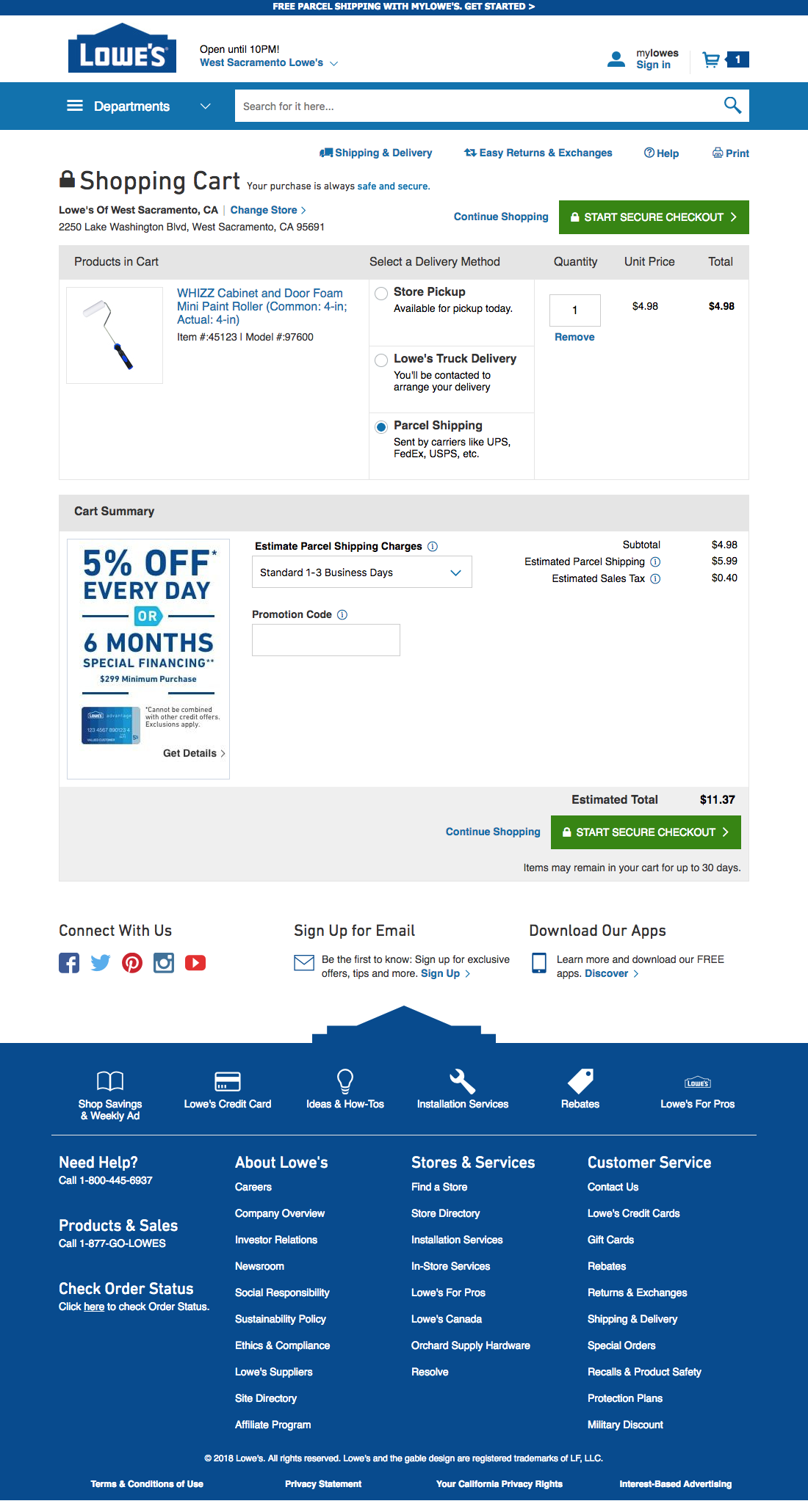 Desktop screenshot of Lowe’s