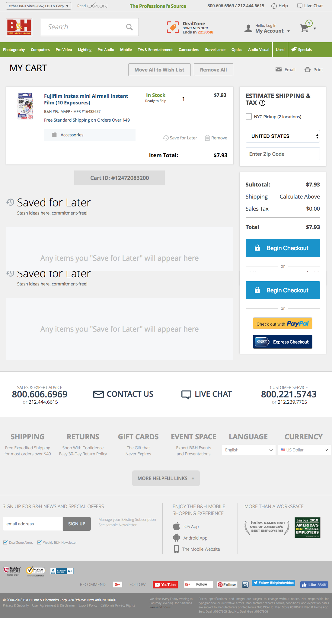 Desktop screenshot of B&H Photo