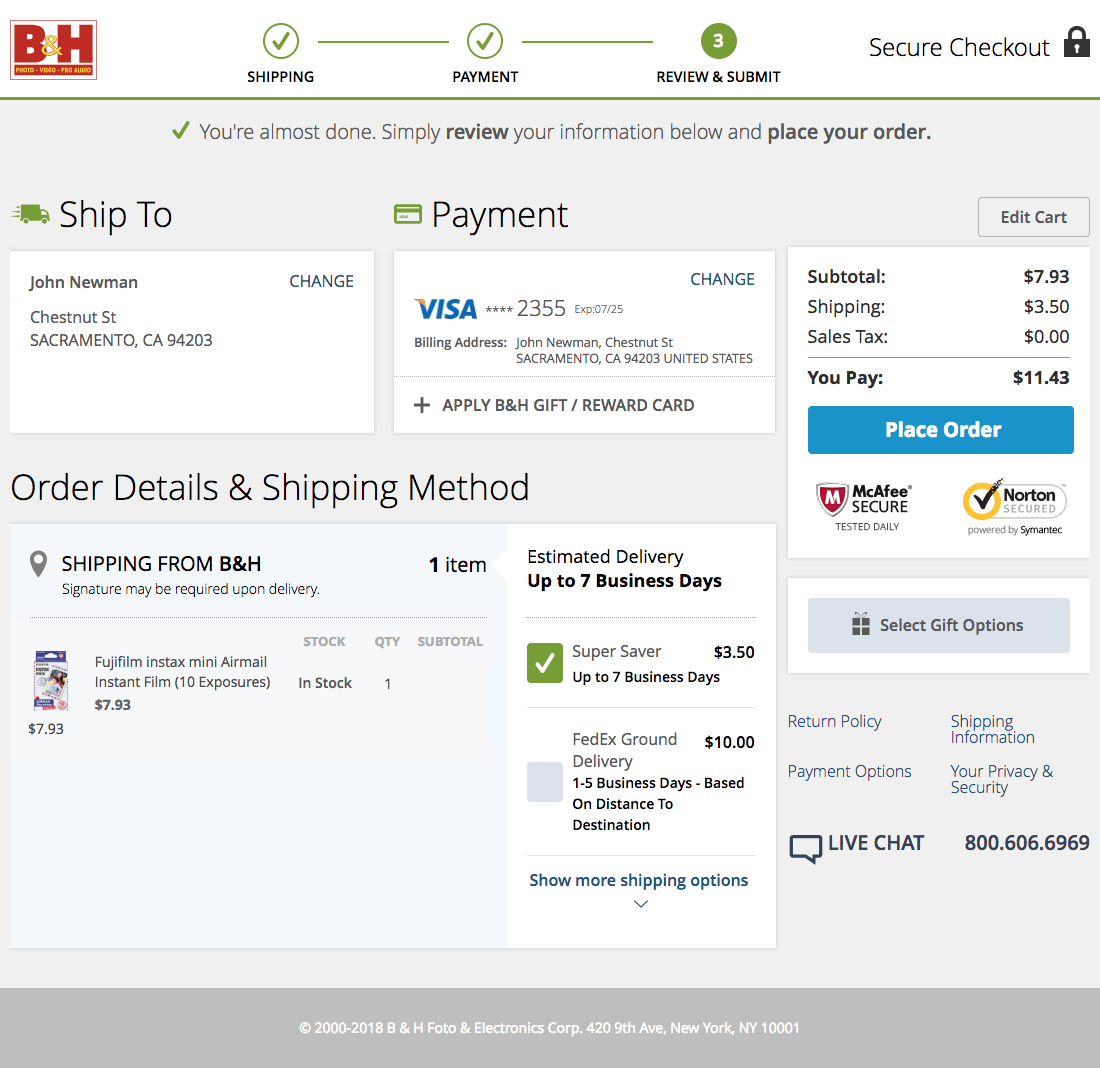 Desktop screenshot of B&H Photo