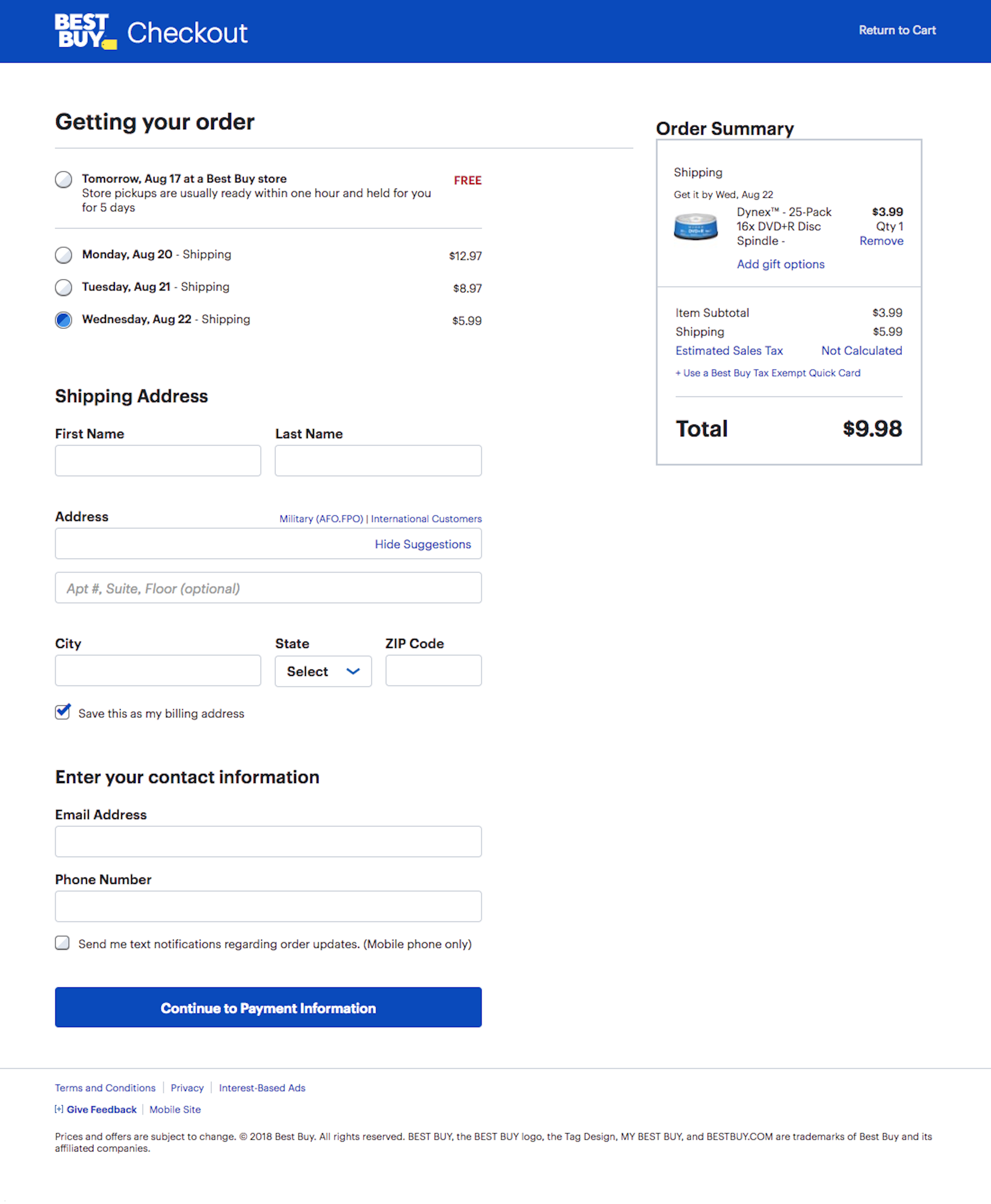 728 'Delivery & Shipping Methods' Design Examples – Baymard Institute