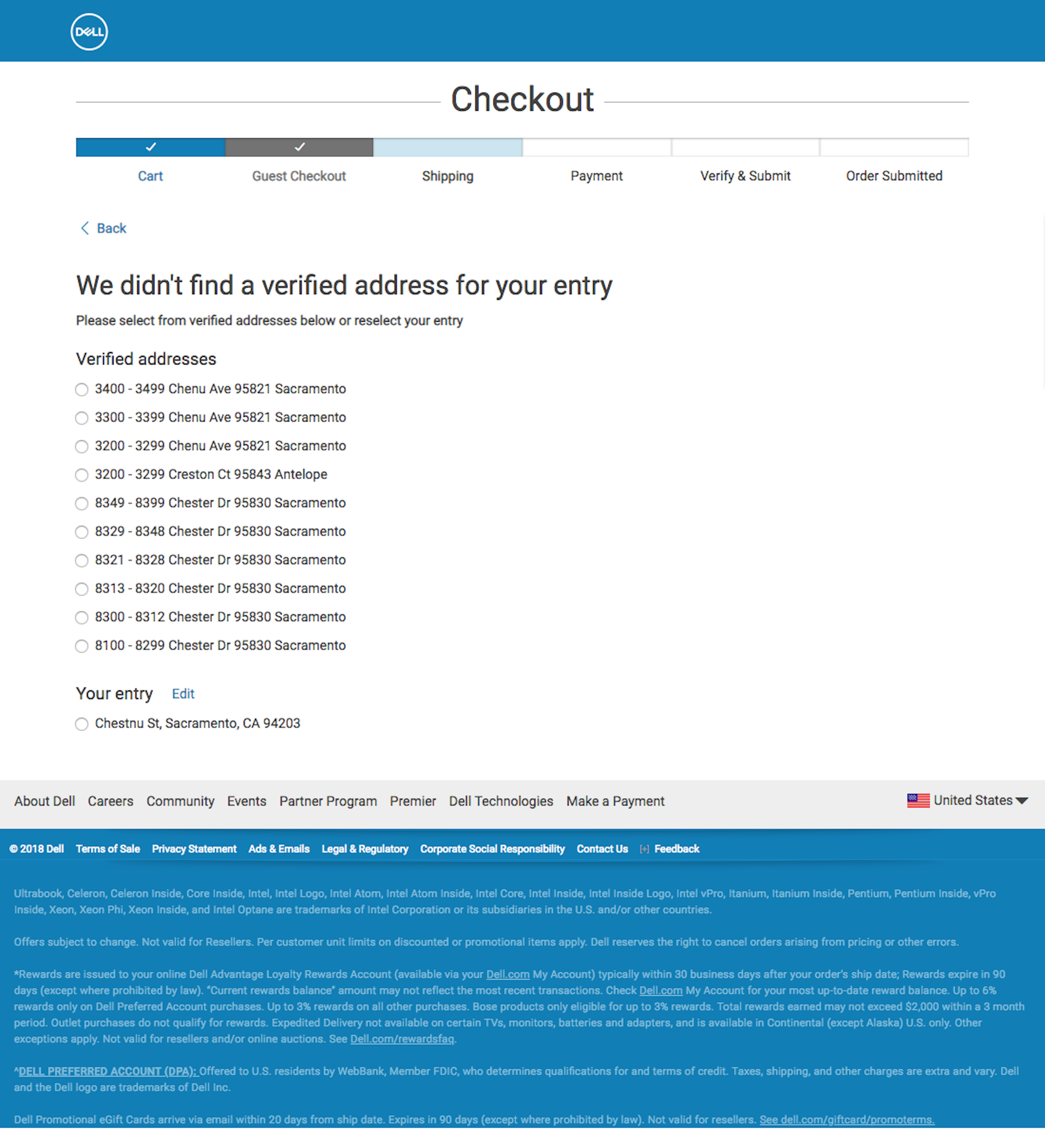Dell's Address Validator – 96 of 138 Address Validator Examples – Baymard  Institute