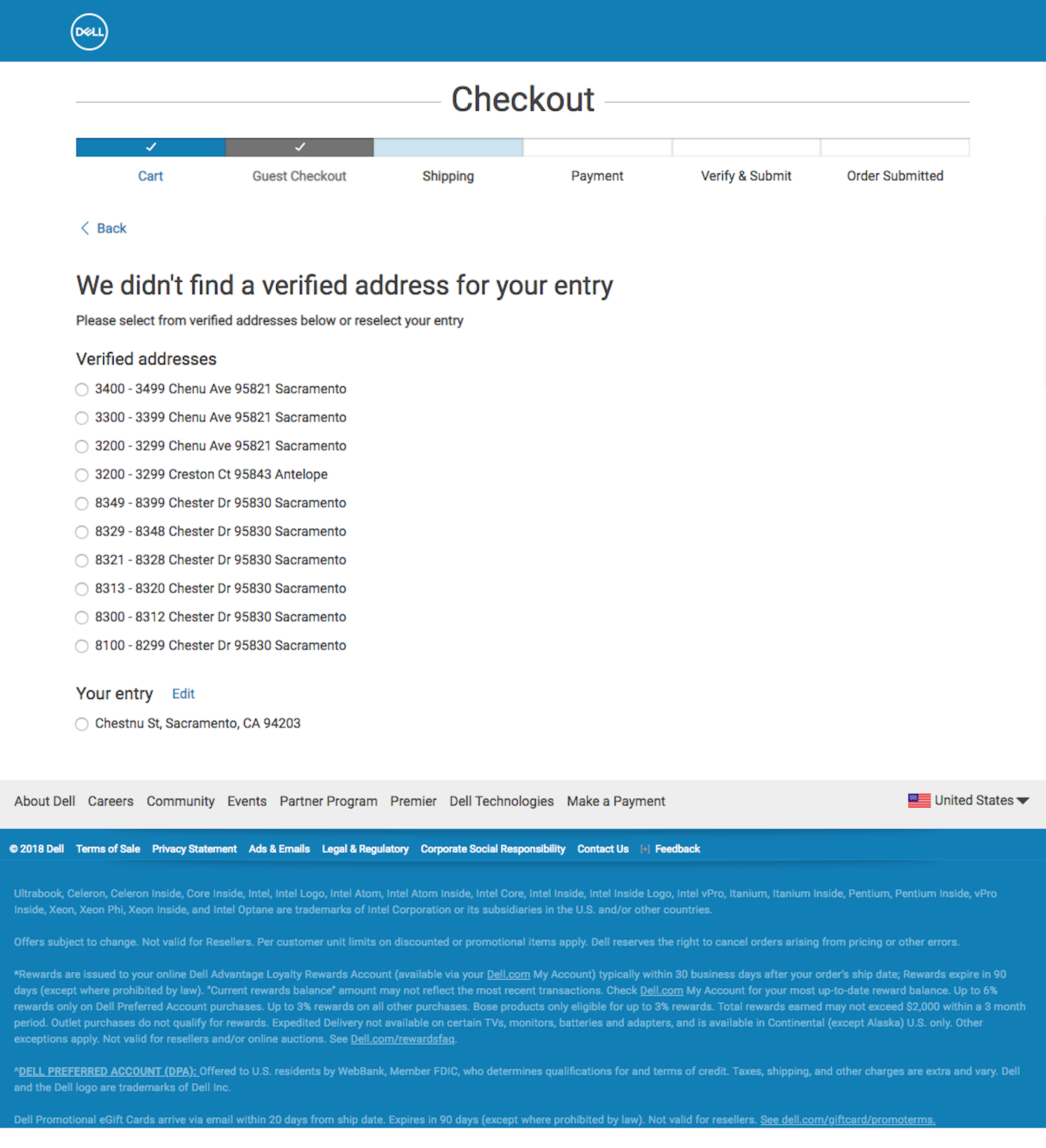 Dell's Address Validator – 96 of 138 Address Validator Examples – Baymard Institute Dell's Address Validator – 96 of 138 Address Validator Examples – Baymard Institute