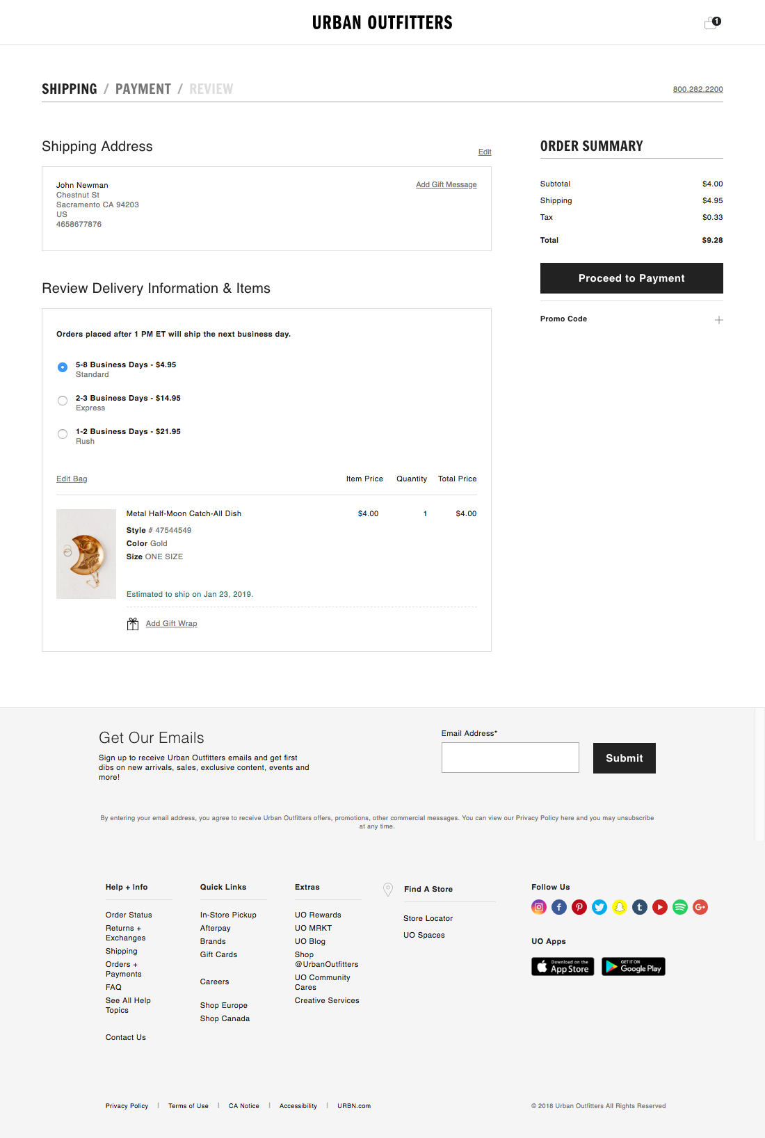 Urban Outfitters’ Delivery & Shipping Methods – 571 of 754 Delivery 