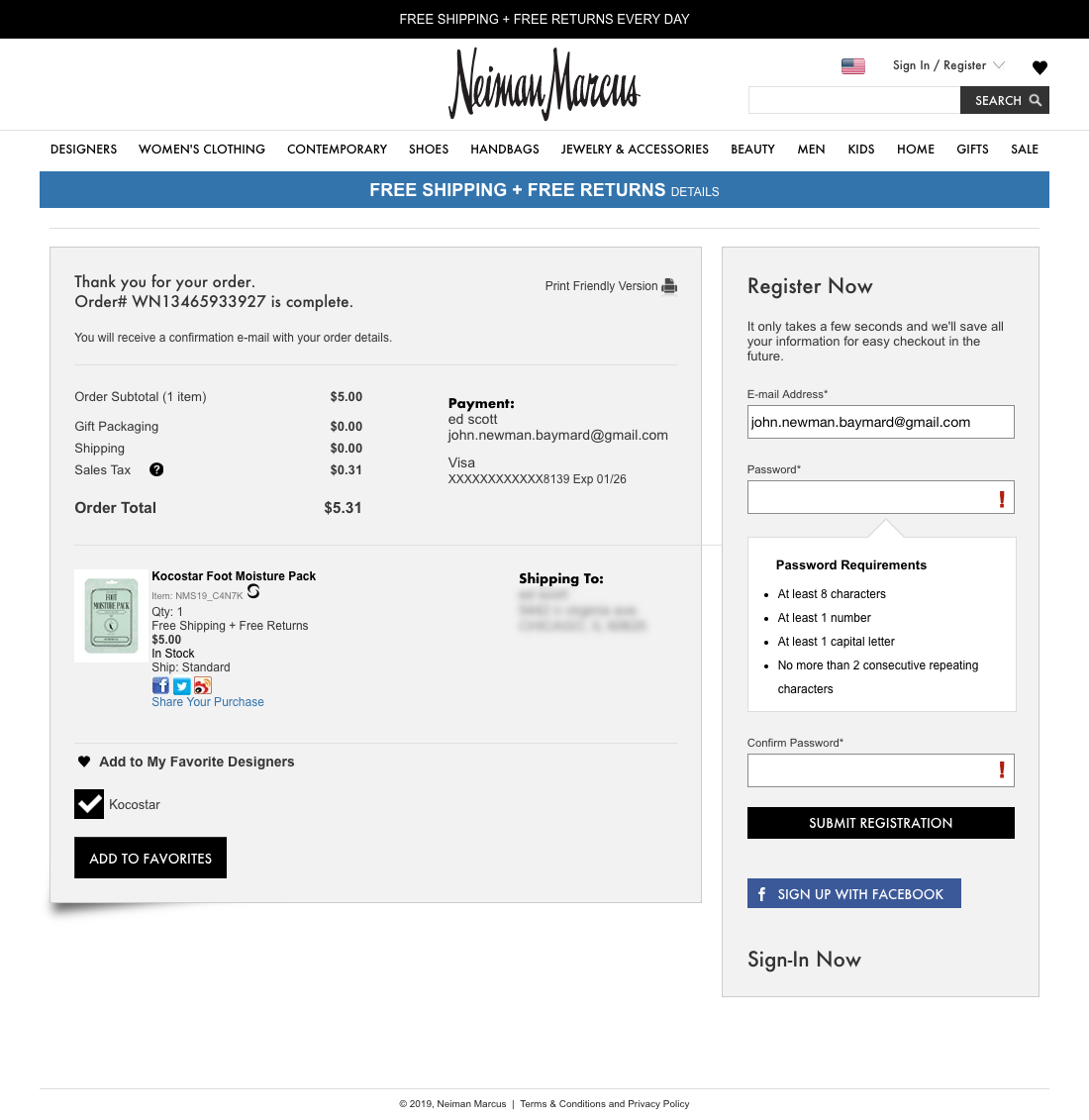 Neiman Marcus Receipt Order Confirmation 561 Of 656 Receipt   Neiman Marcus Checkout Step 1 Receiptb000ca5eaadb7a273279d5aad2465400 