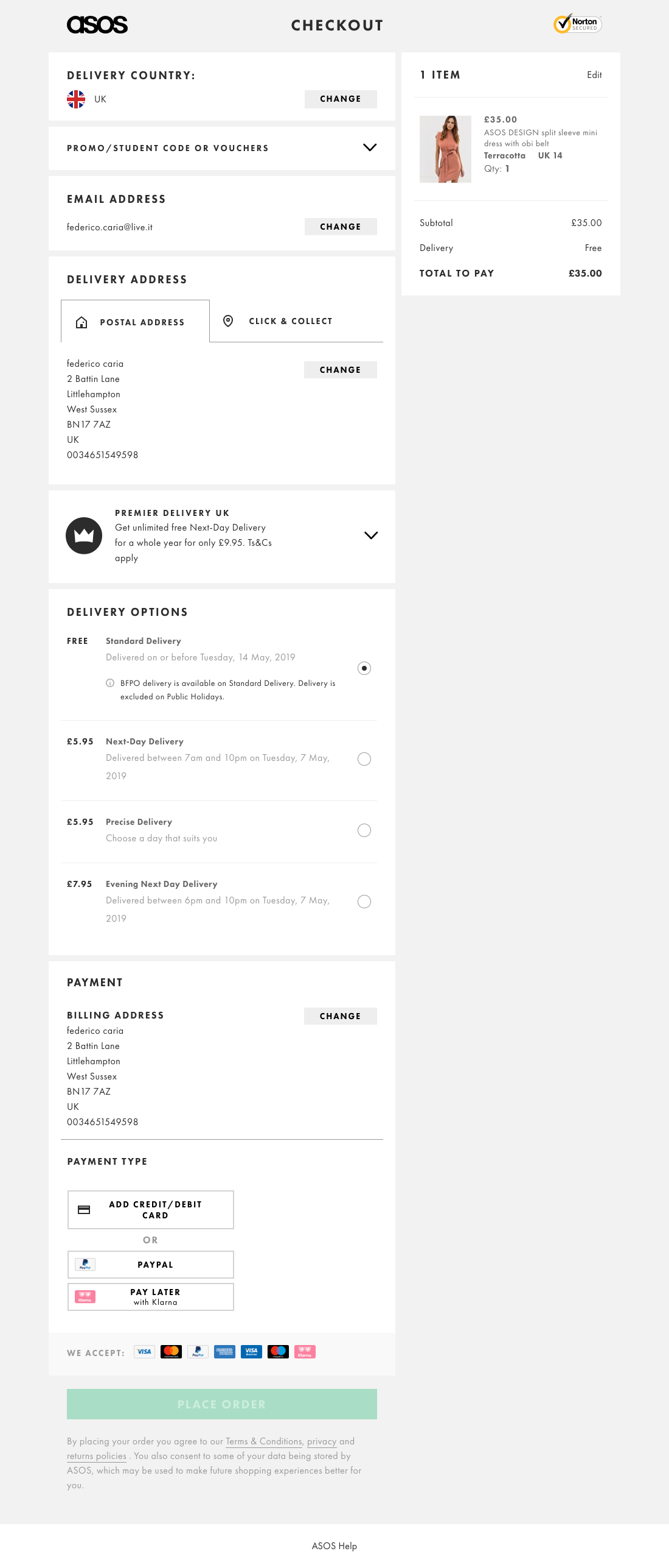 ASOS’ Delivery & Shipping Methods 431 of 646 Delivery & Shipping Methods Examples Baymard