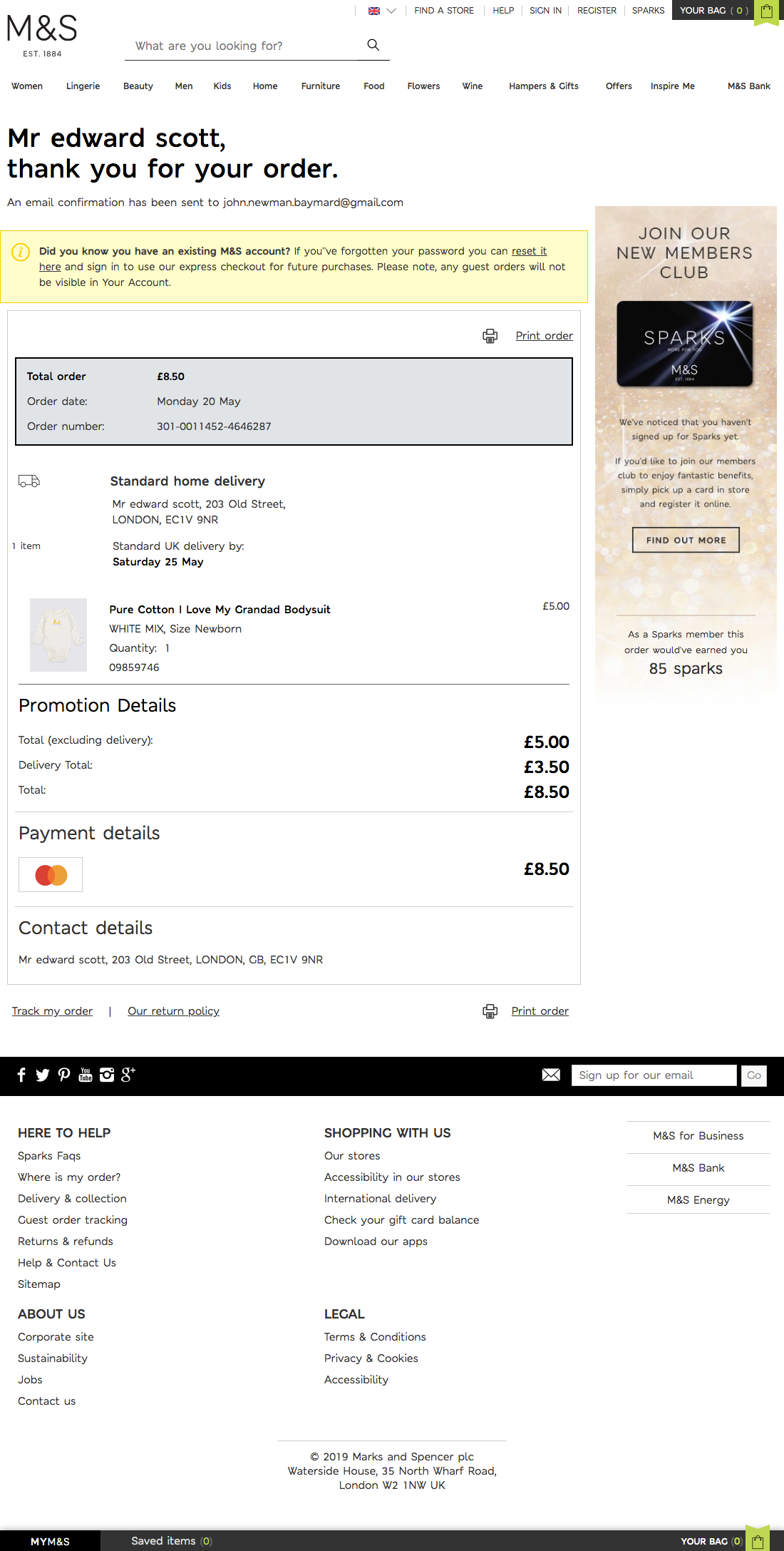 Marks & Spencer Islington Retail Discounts and allowances Gift card, Trade  Mark, angle, white png | PNGEgg