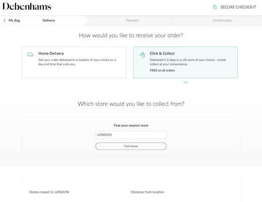 Desktop screenshot of Debenhams