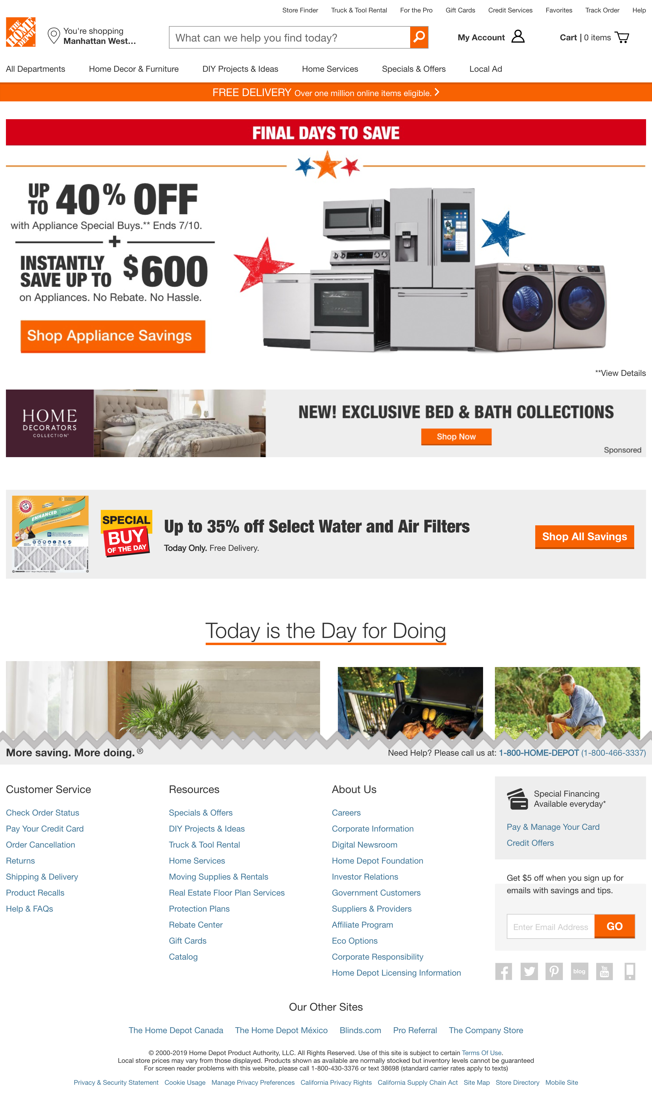 Desktop screenshot of Home Depot