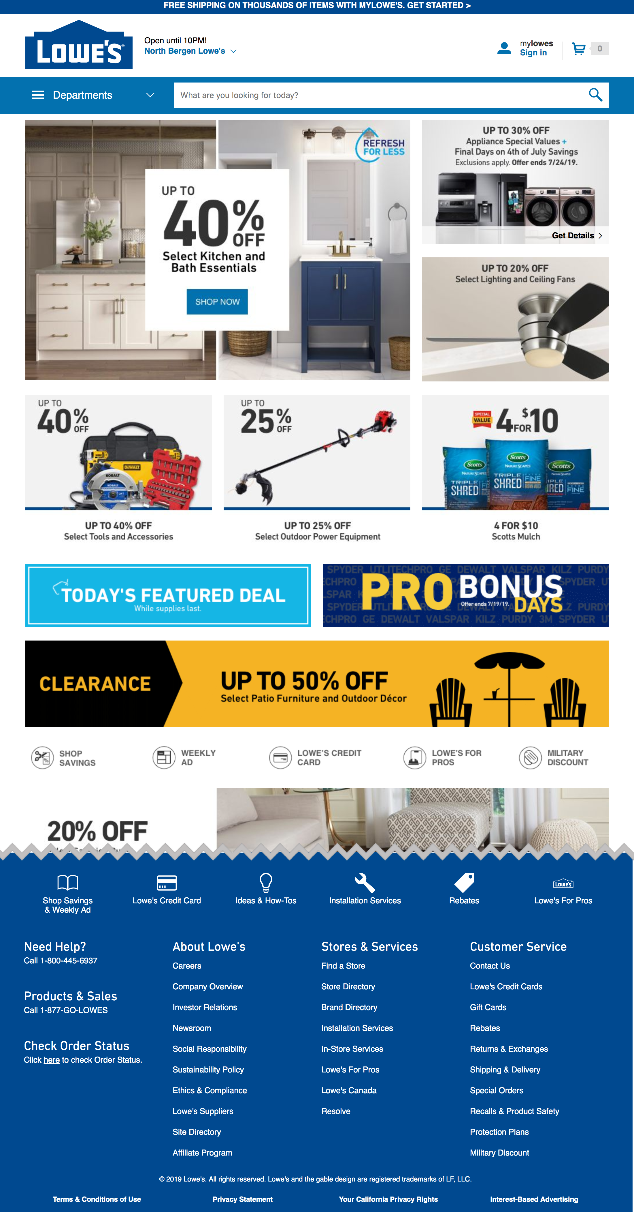 Desktop screenshot of Lowe’s