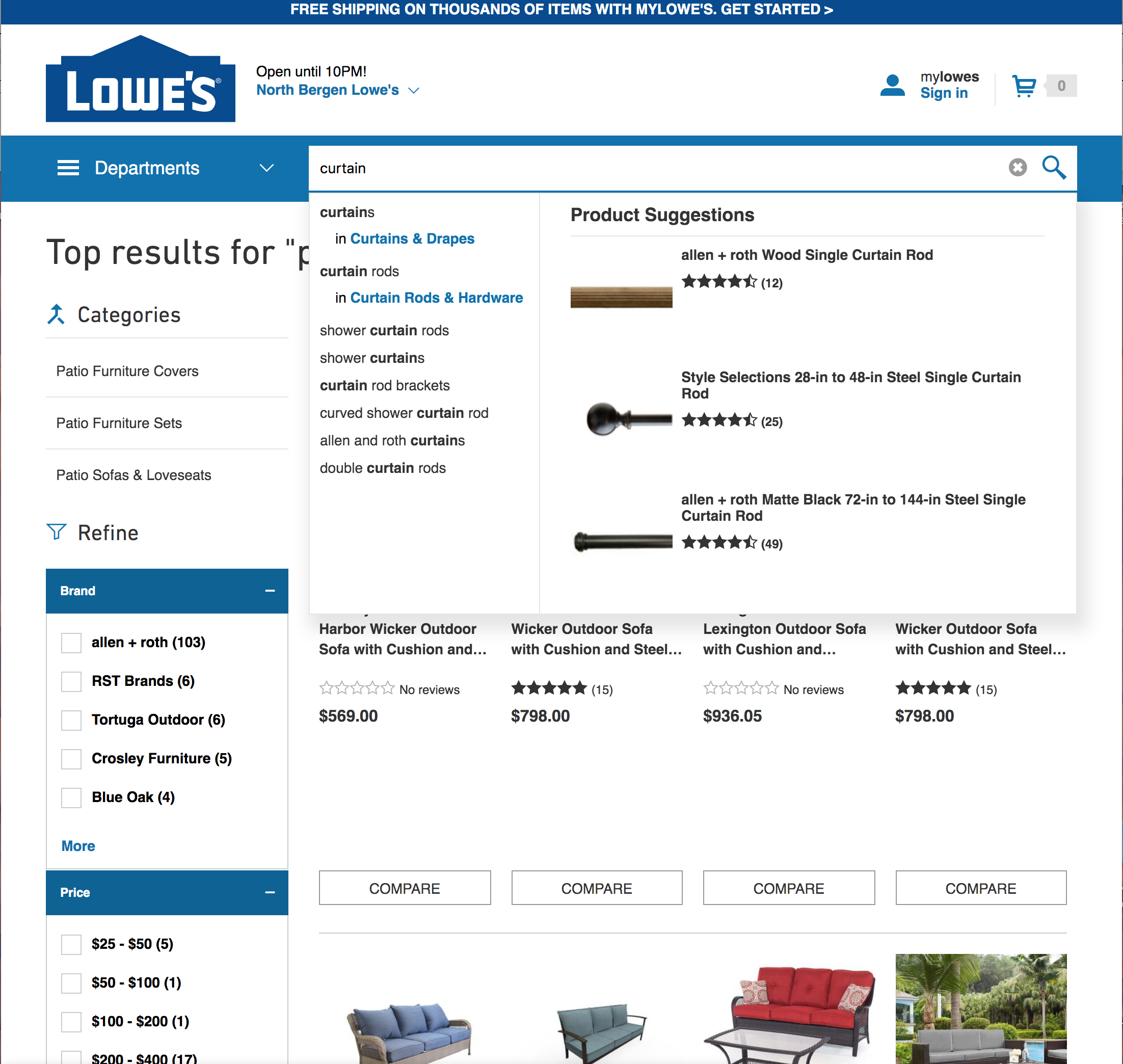 Desktop screenshot of Lowe’s