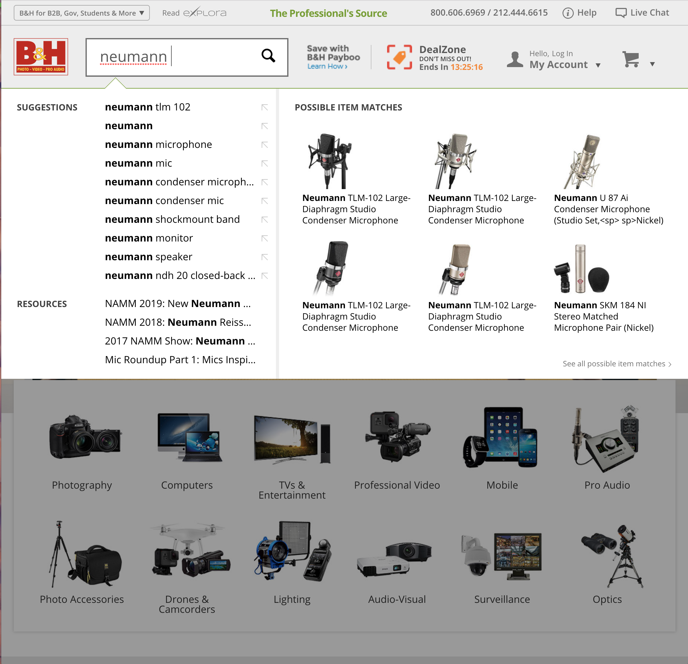 Desktop screenshot of B&H Photo