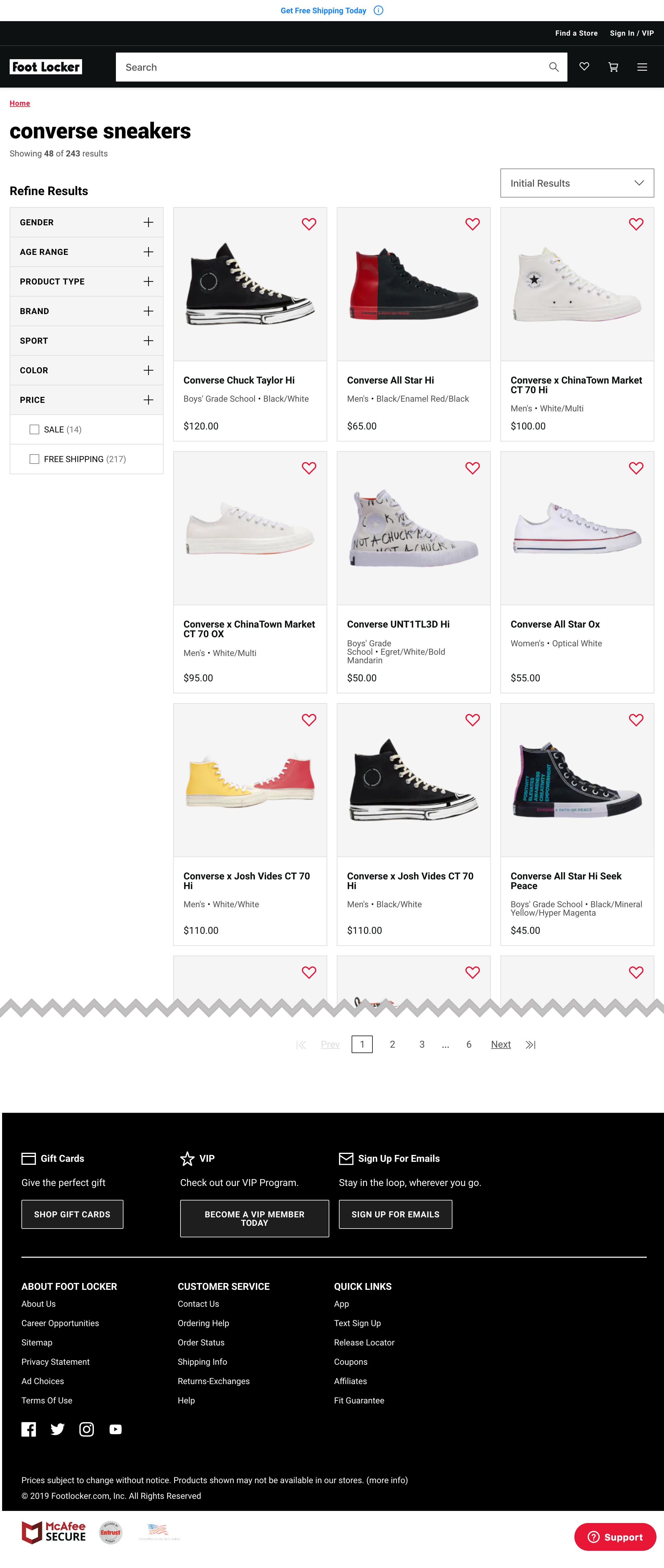 Foot Locker’s Search Results Page 528 of 810 Search Results Page