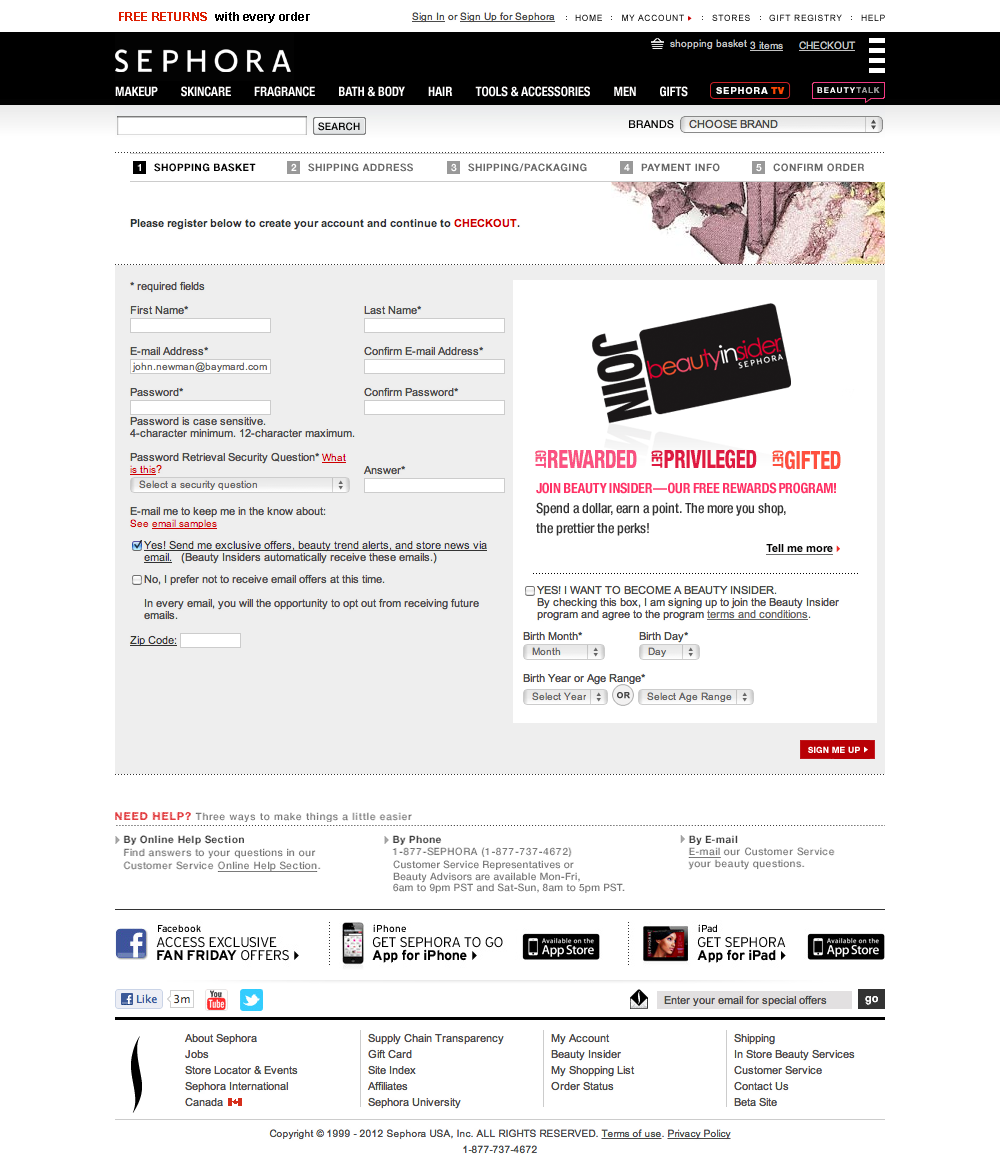 Sephora’s Account Selection – 596 of 841 Account Selection Examples