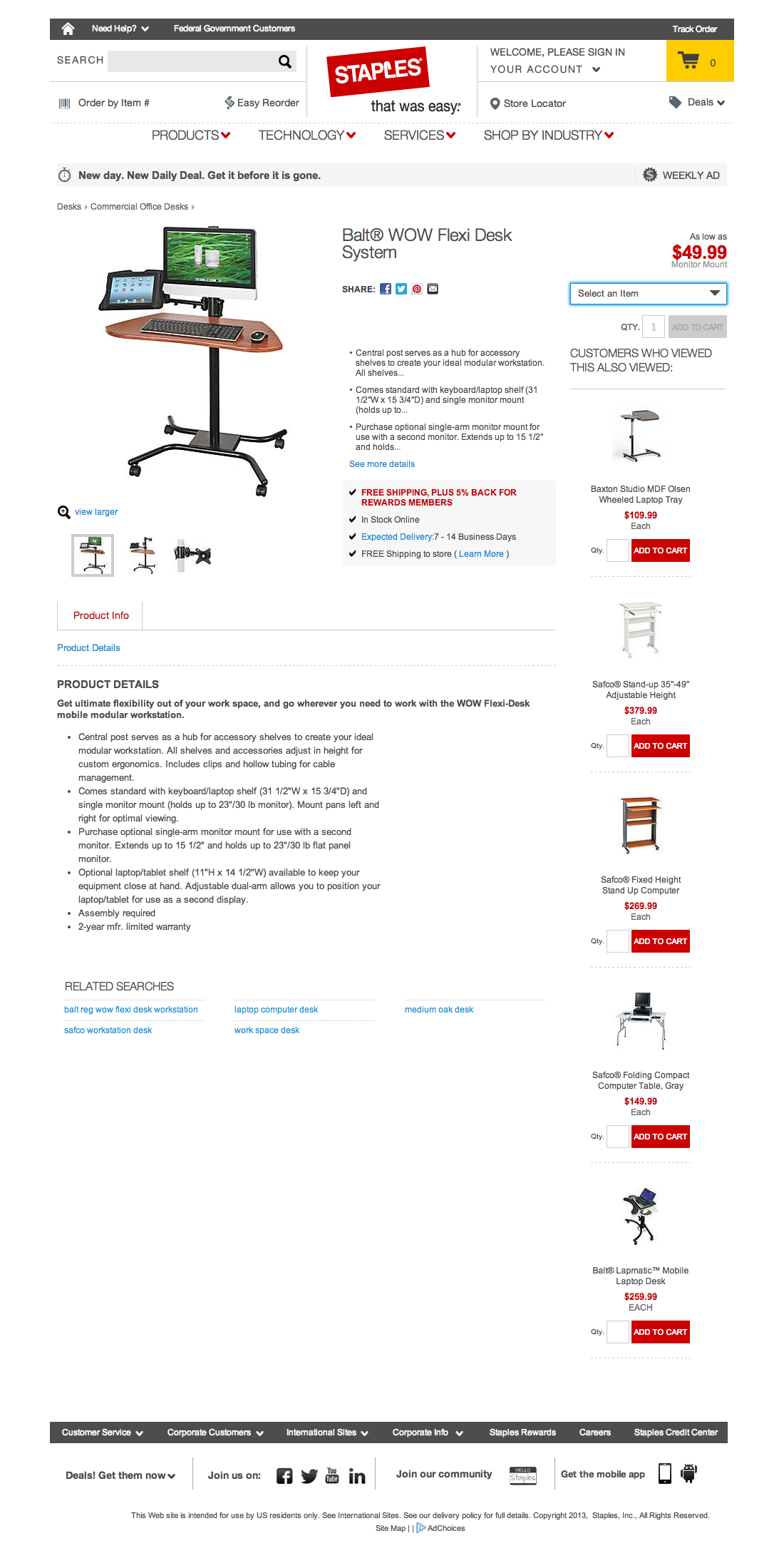 Staples’ Product Page 1048 of 1184 Product Page Examples Baymard