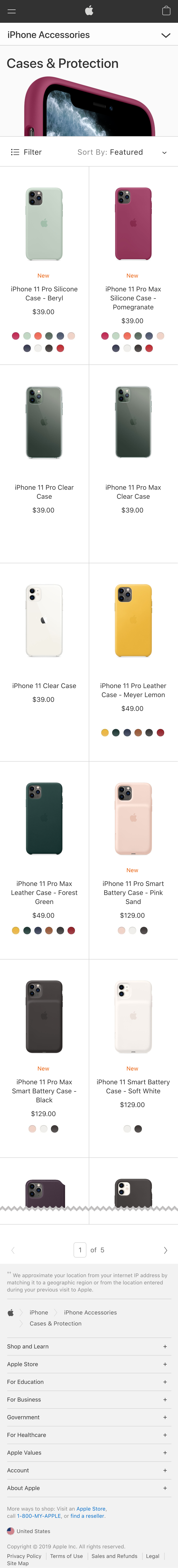 Mobile screenshot of Apple