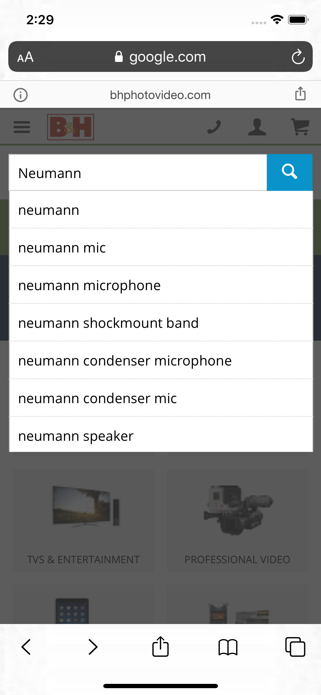 Mobile screenshot of B&H Photo