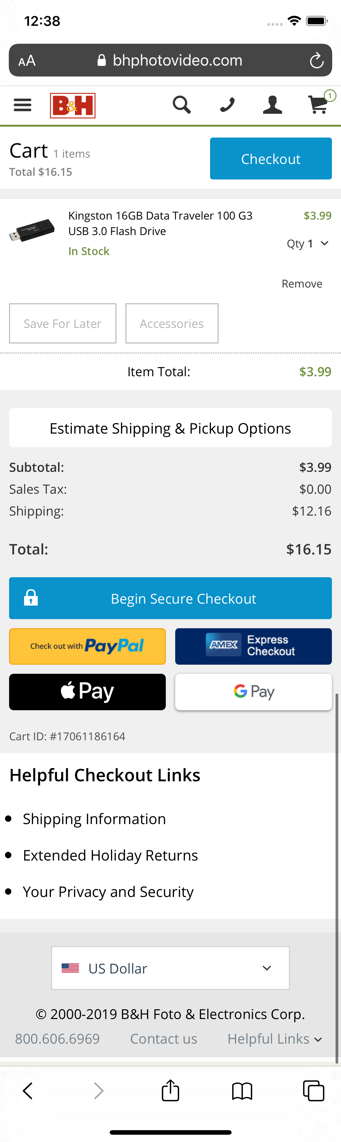 Mobile screenshot of B&H Photo