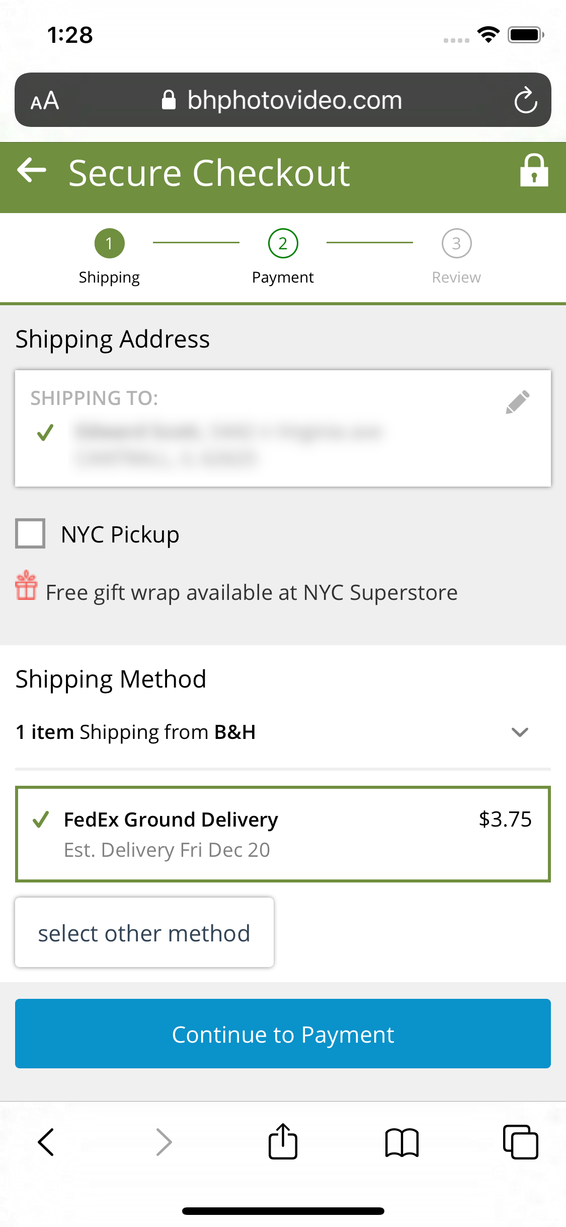 Mobile screenshot of B&amp;H Photo