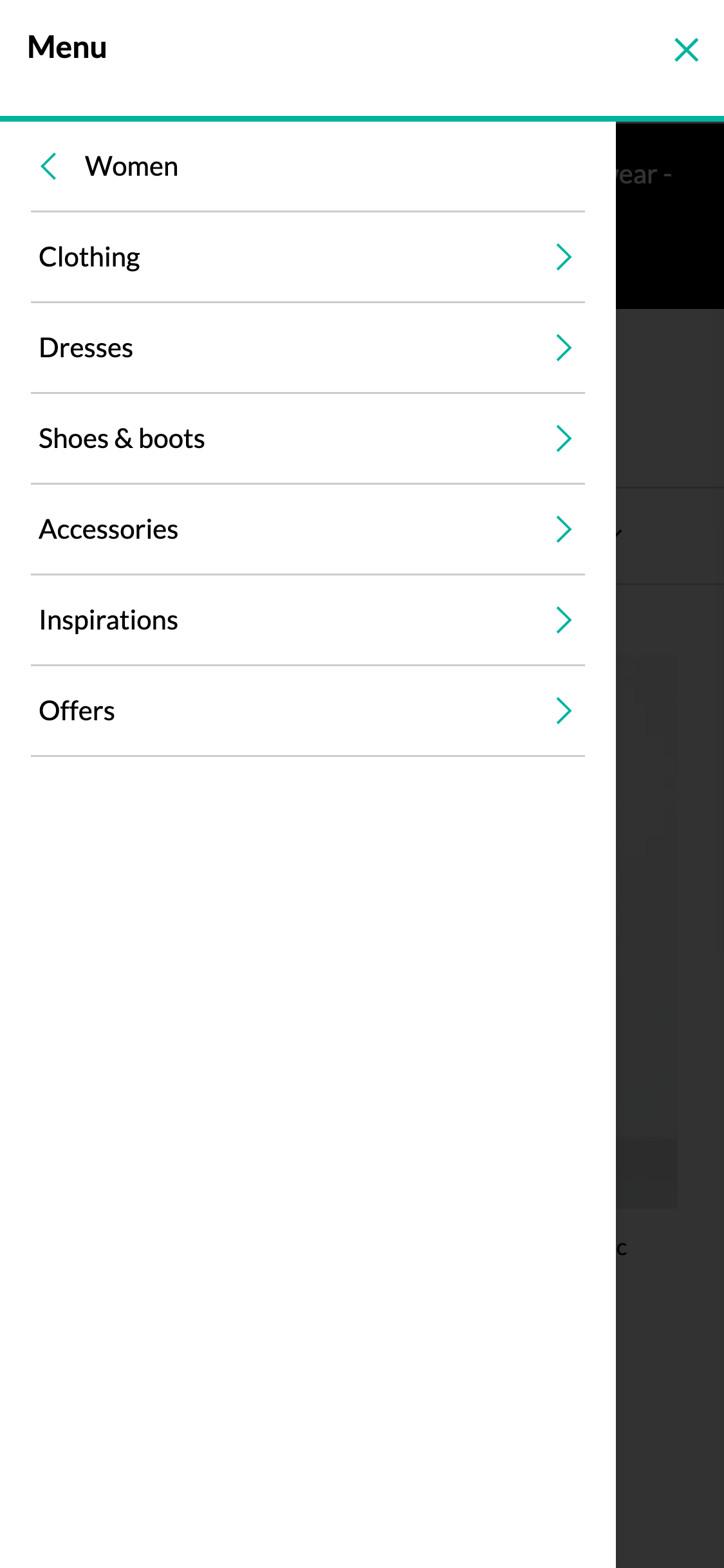 Debenhams’ Mobile Main Navigation 798 of 1023 Main Navigation Examples Baymard Institute