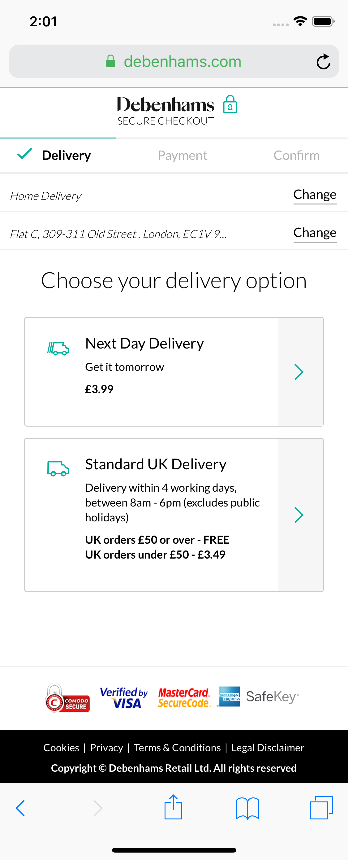 Debenhams’ Mobile Delivery & Shipping Methods 361 of 624 Delivery