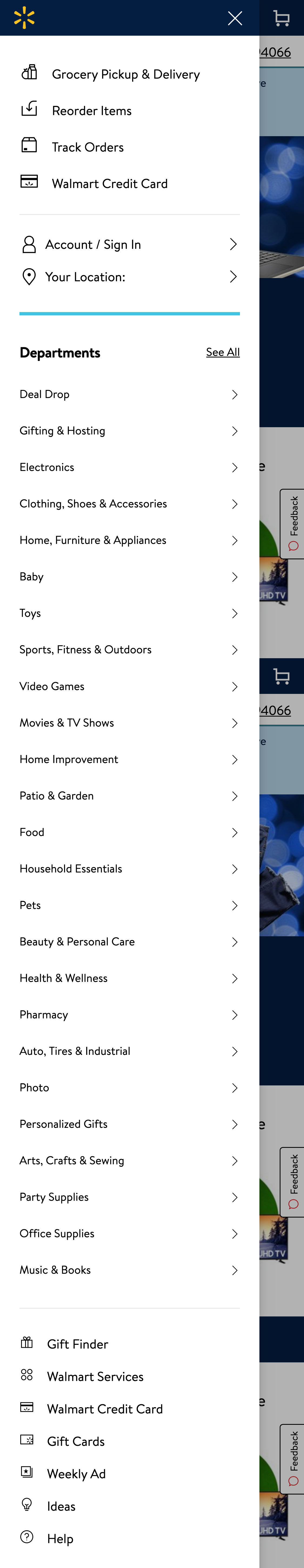 Mobile screenshot of Walmart