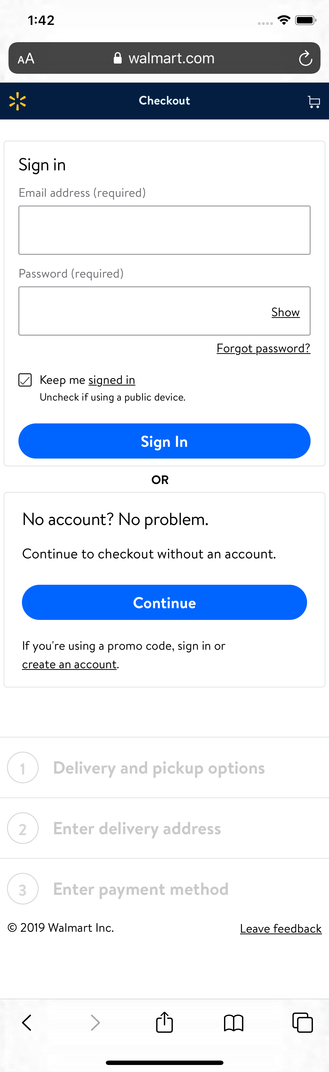 Mobile screenshot of Walmart