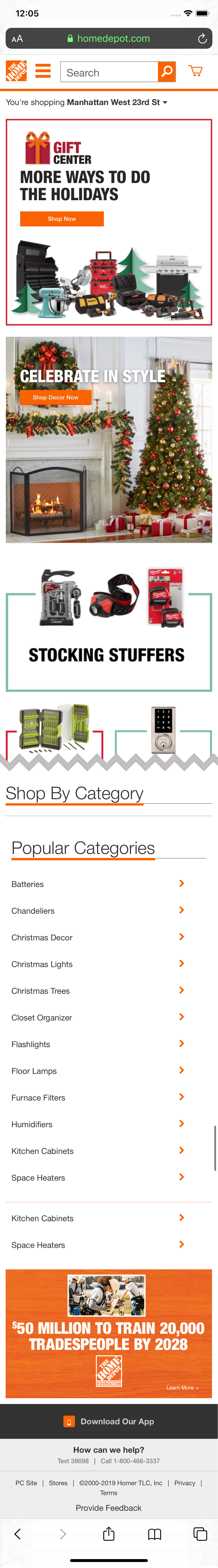 Mobile screenshot of Home Depot
