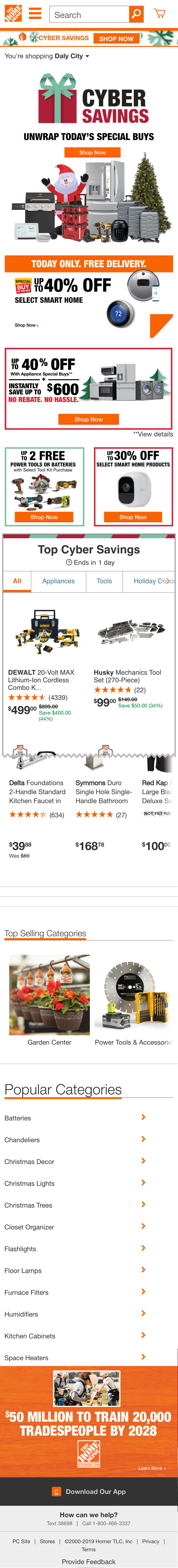 Mobile screenshot of Home Depot