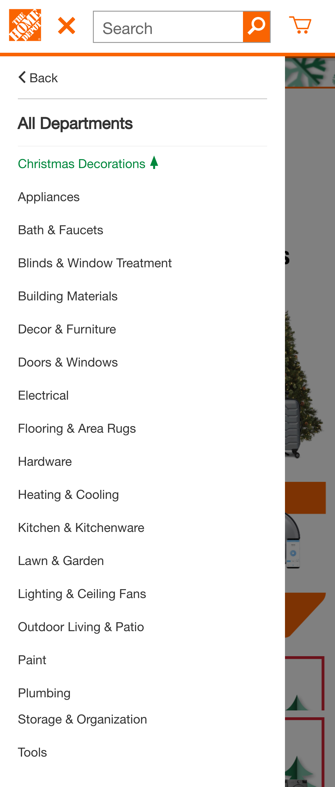 Mobile screenshot of Home Depot
