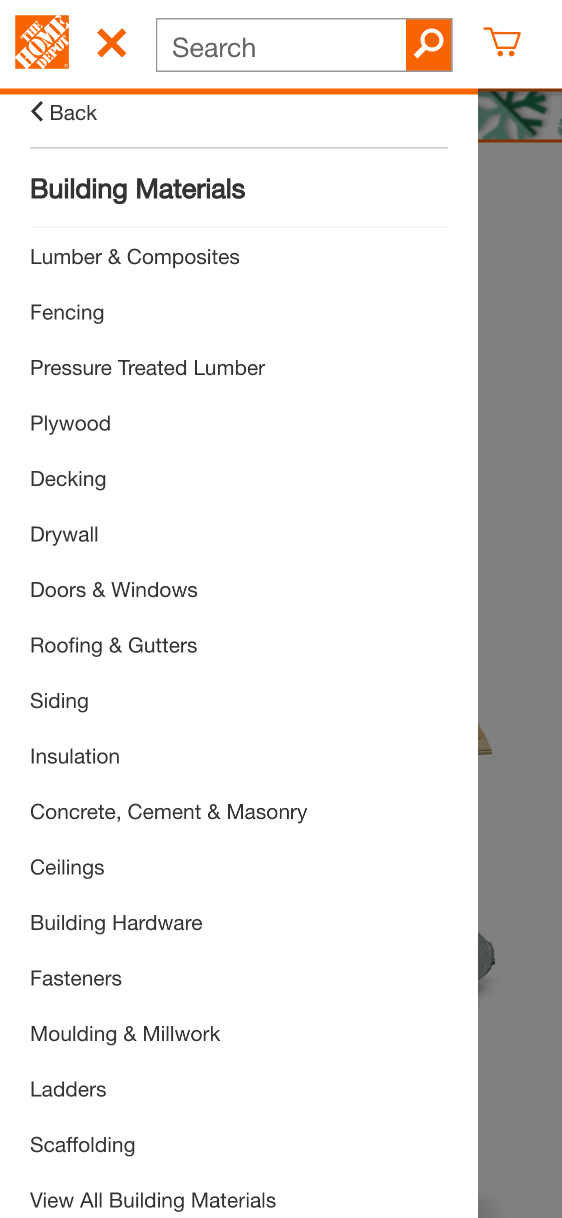 Mobile screenshot of Home Depot