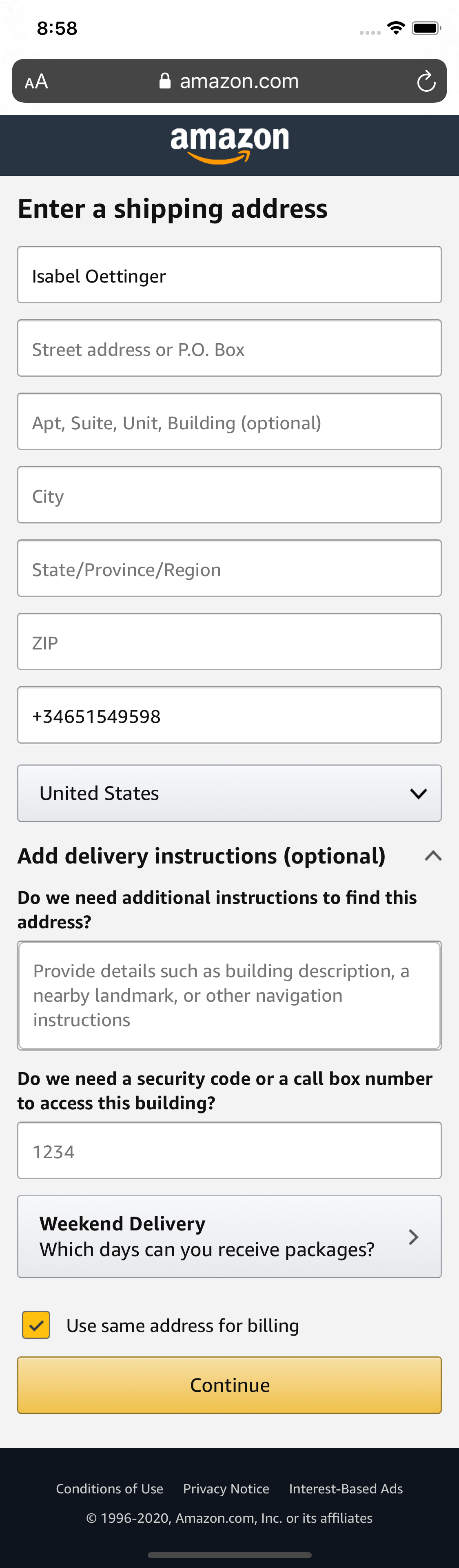 Mobile screenshot of Amazon