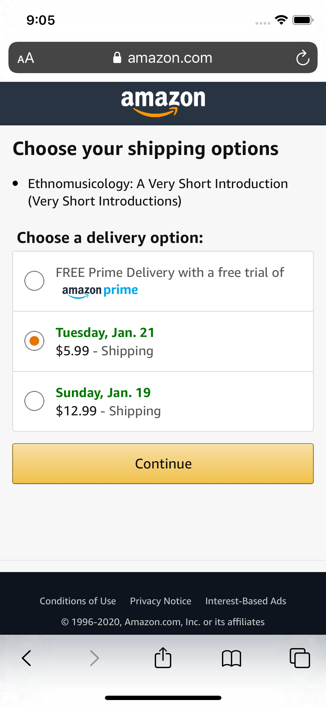 Mobile screenshot of Amazon