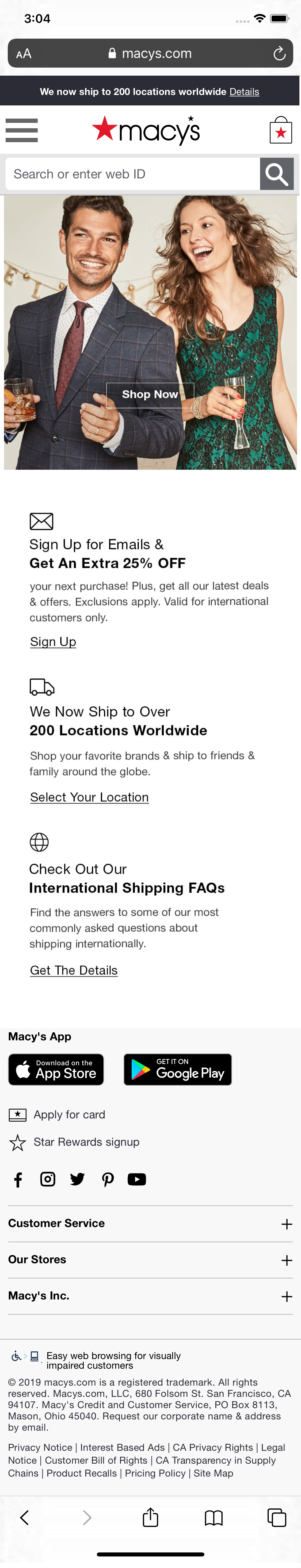 Mobile screenshot of Macy’s
