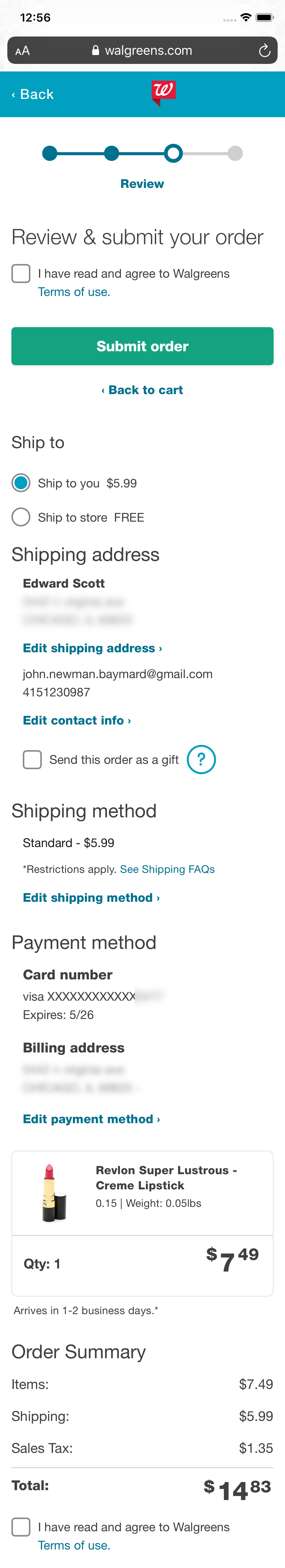 Walgreens’ Mobile Review Order 329 of 591 Review Order Examples