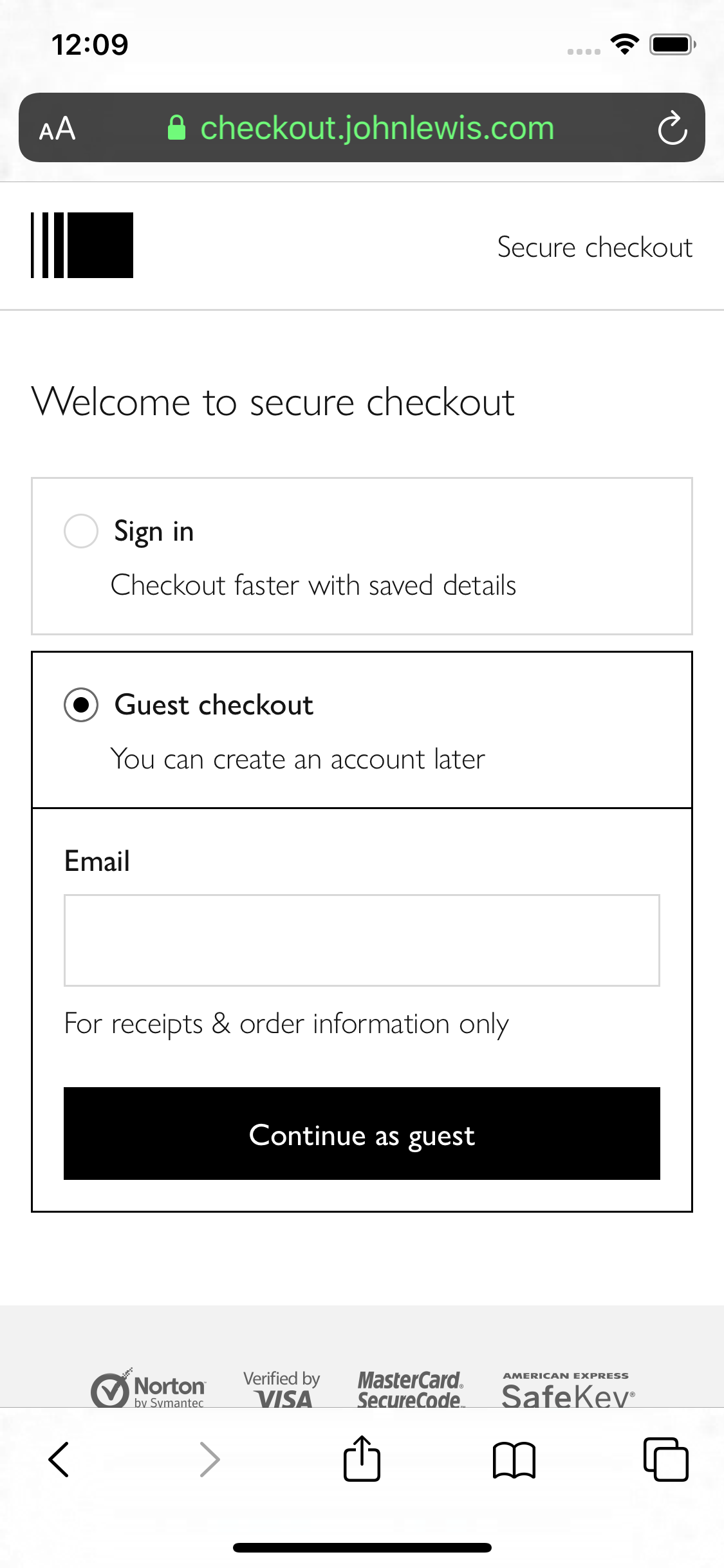 John Lewis’ Mobile Account Selection 378 of 686 Account Selection