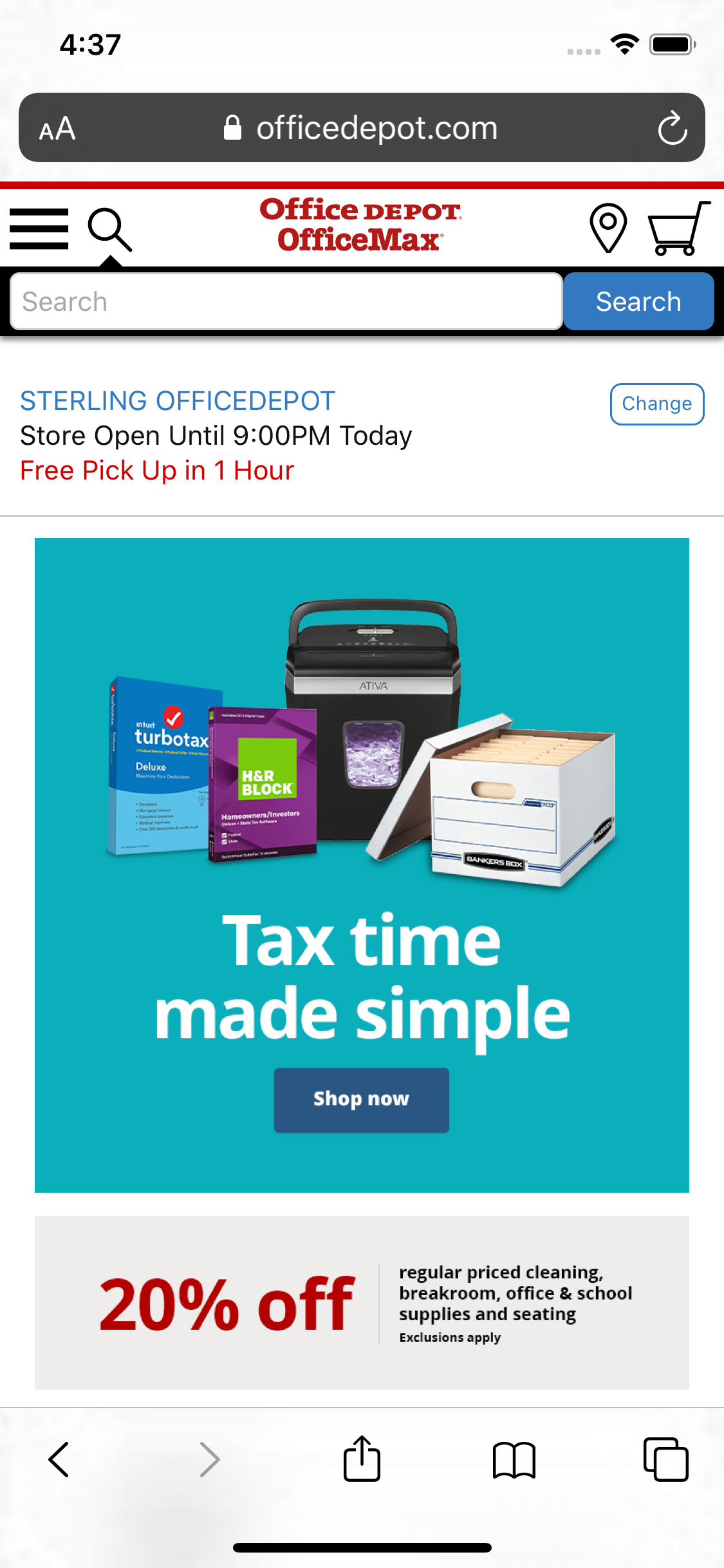 Office Depot’s Mobile Search Field 450 of 695 Search Field Examples