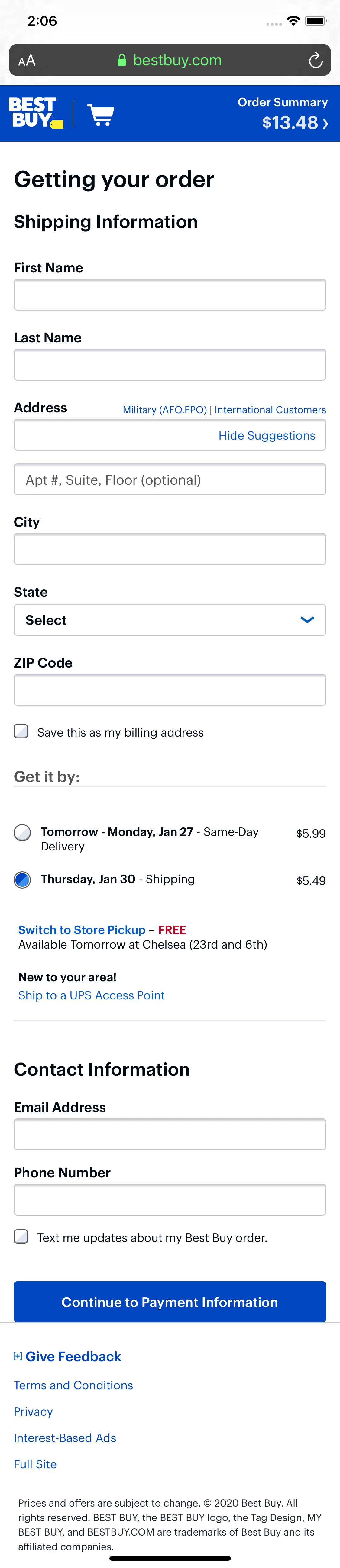 Best Buy’s Mobile Delivery & Shipping Methods 474 of 754 Delivery & Shipping Methods Examples