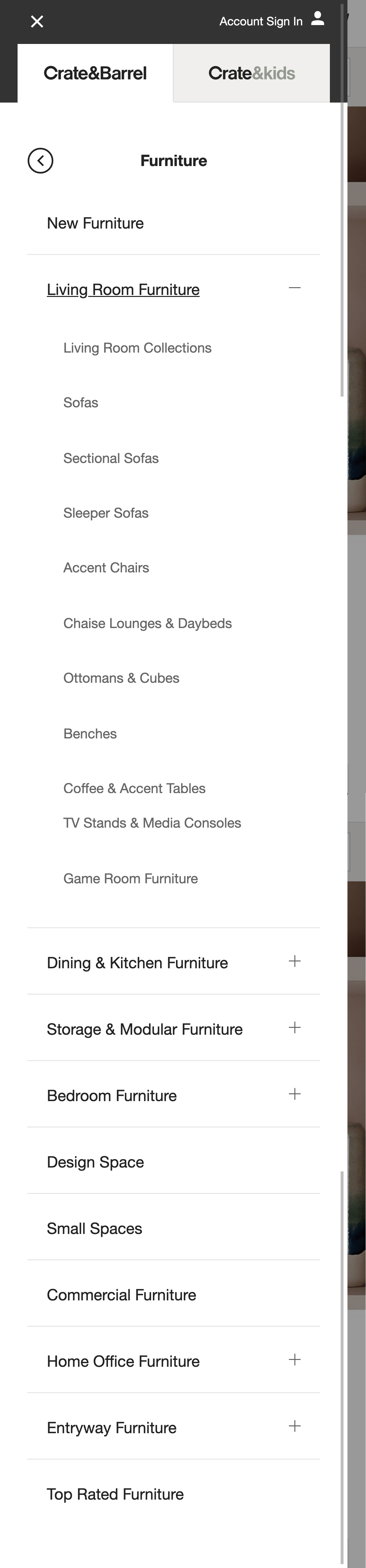 Mobile screenshot of Crate & Barrel