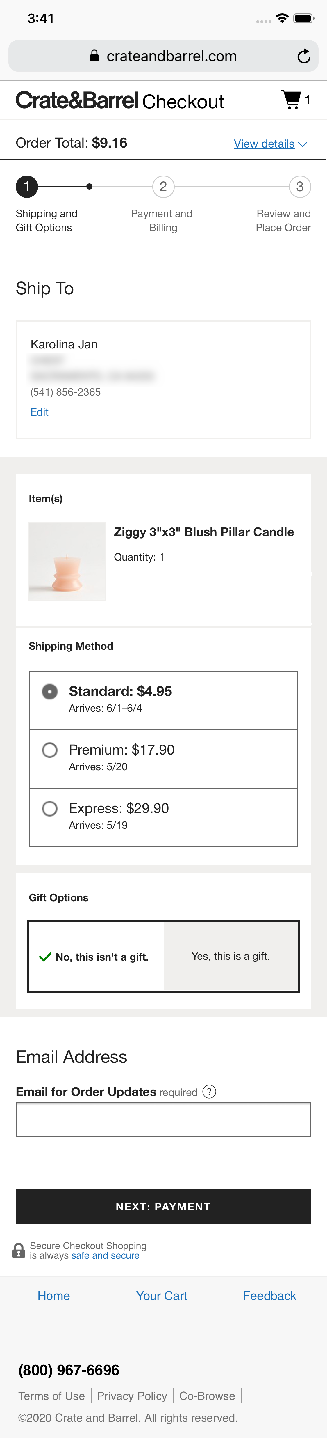 Mobile screenshot of Crate &amp; Barrel