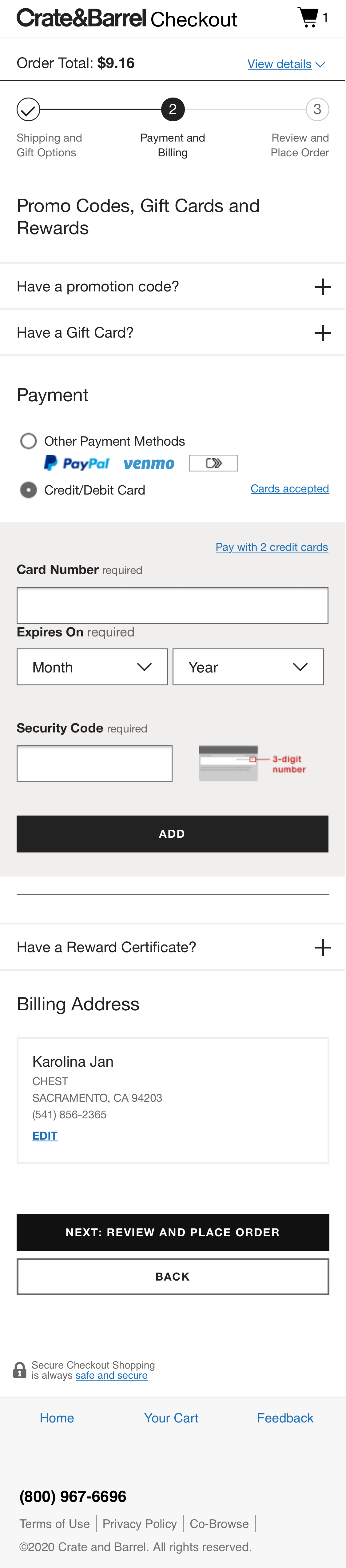 Mobile screenshot of Crate & Barrel