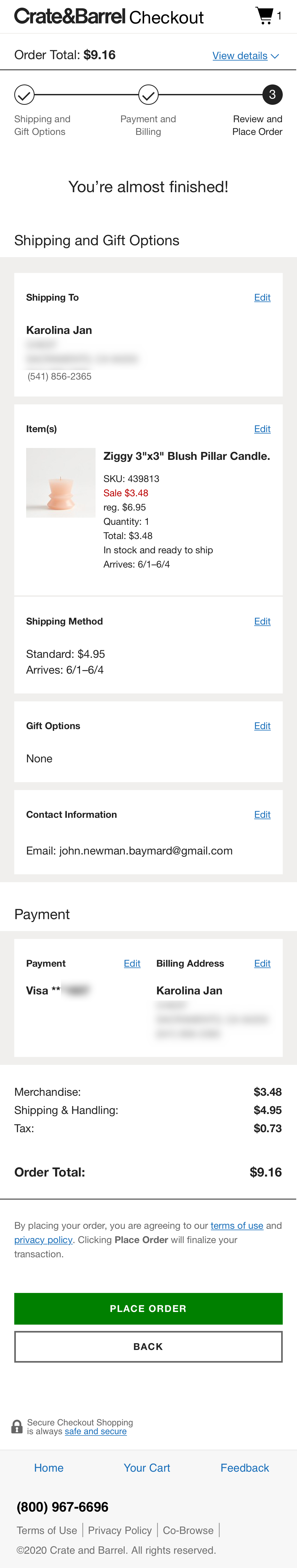Mobile screenshot of Crate &amp; Barrel