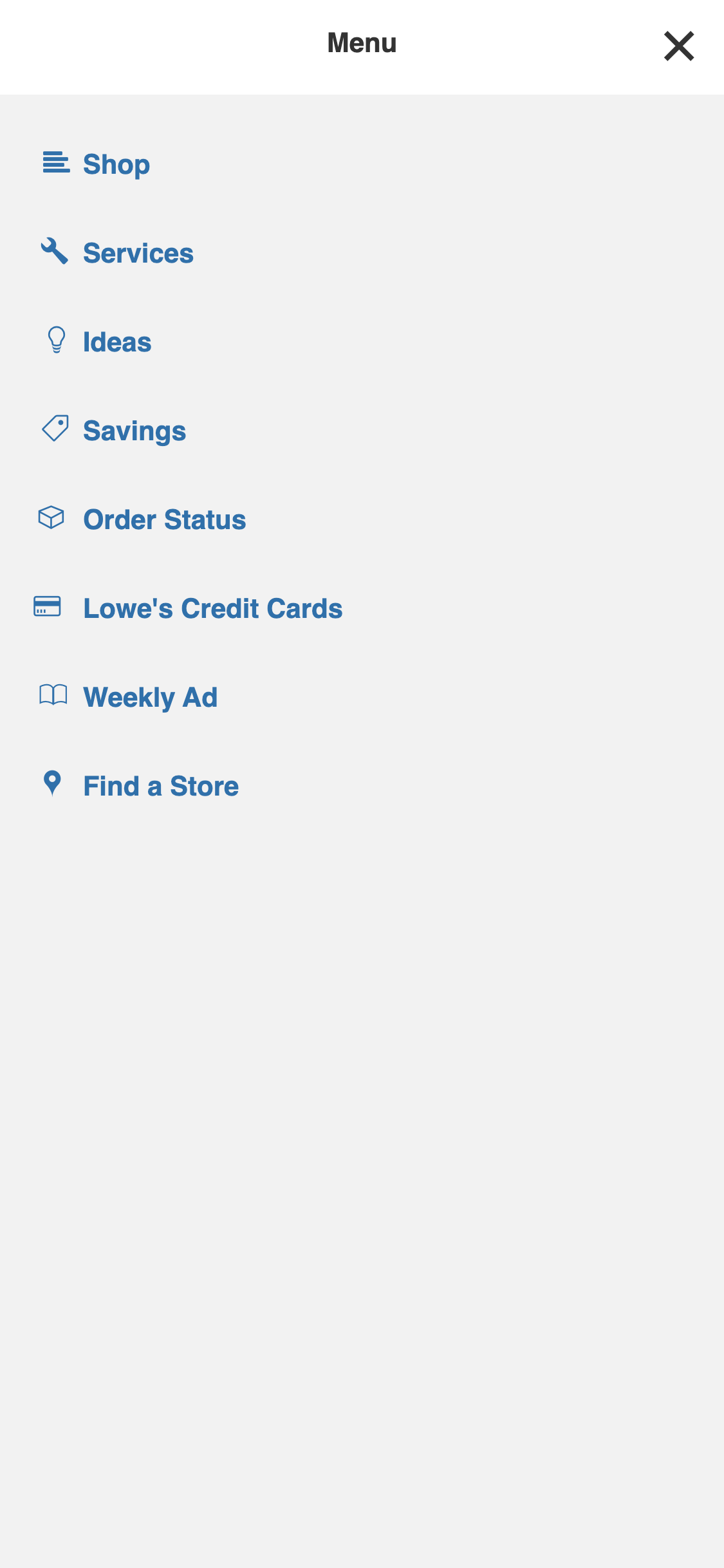 Mobile screenshot of Lowe’s